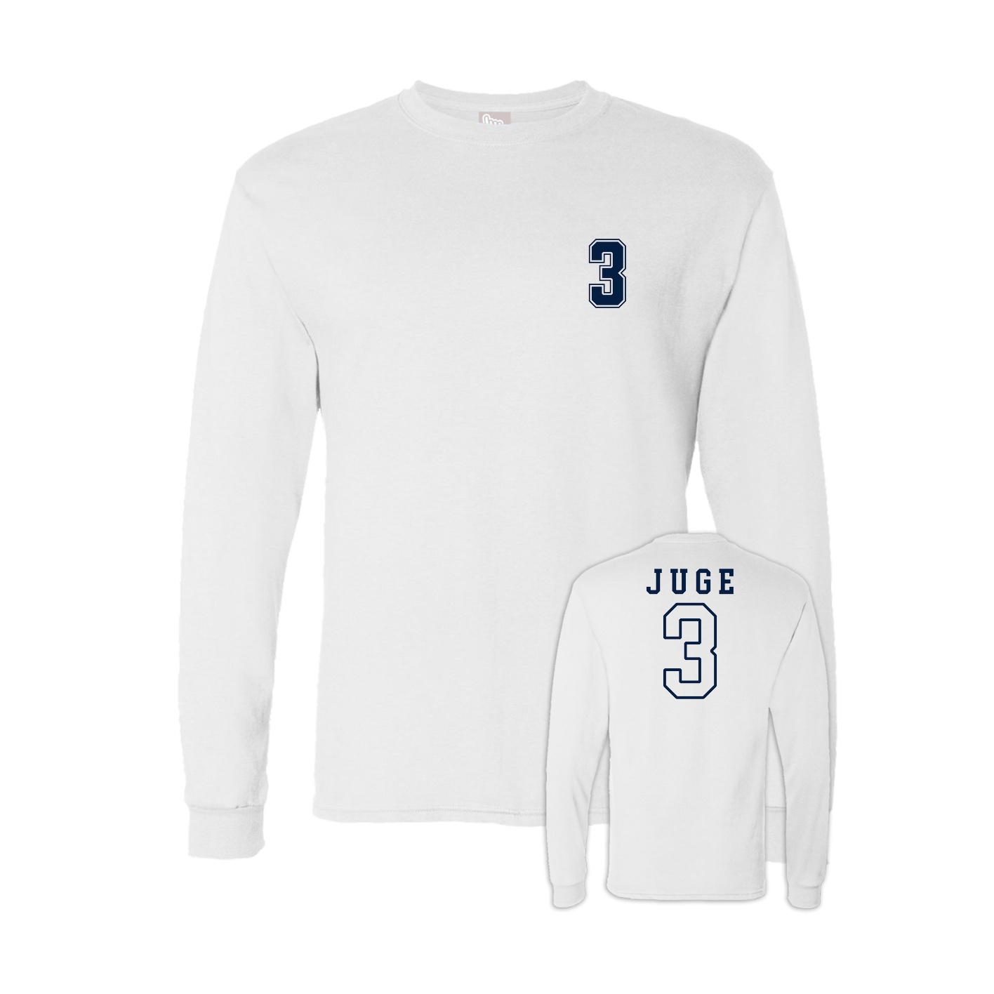 Long Sleeve Tee — Chest Back in White