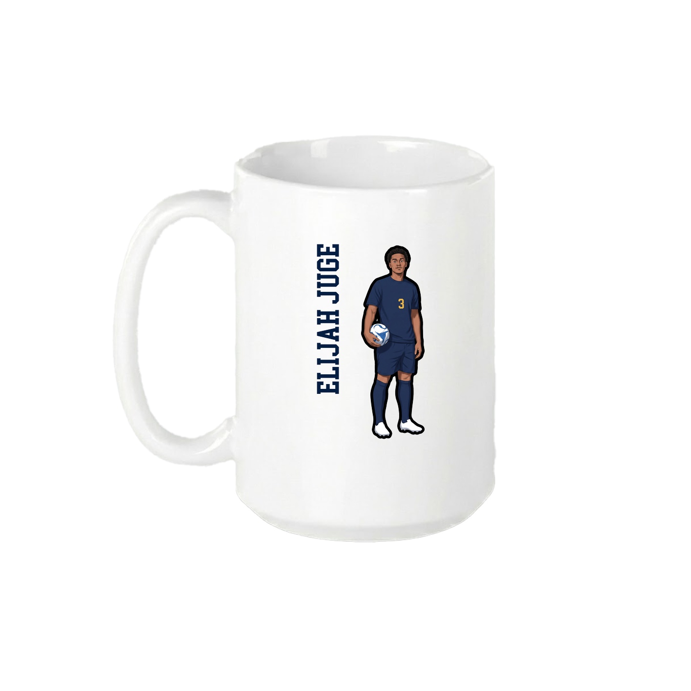 15oz Coffee Mug — Name Vertical in White