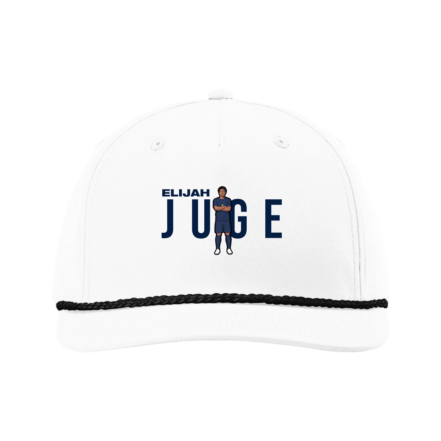 Five-Panel Classic Rope Cap — Player Name in White