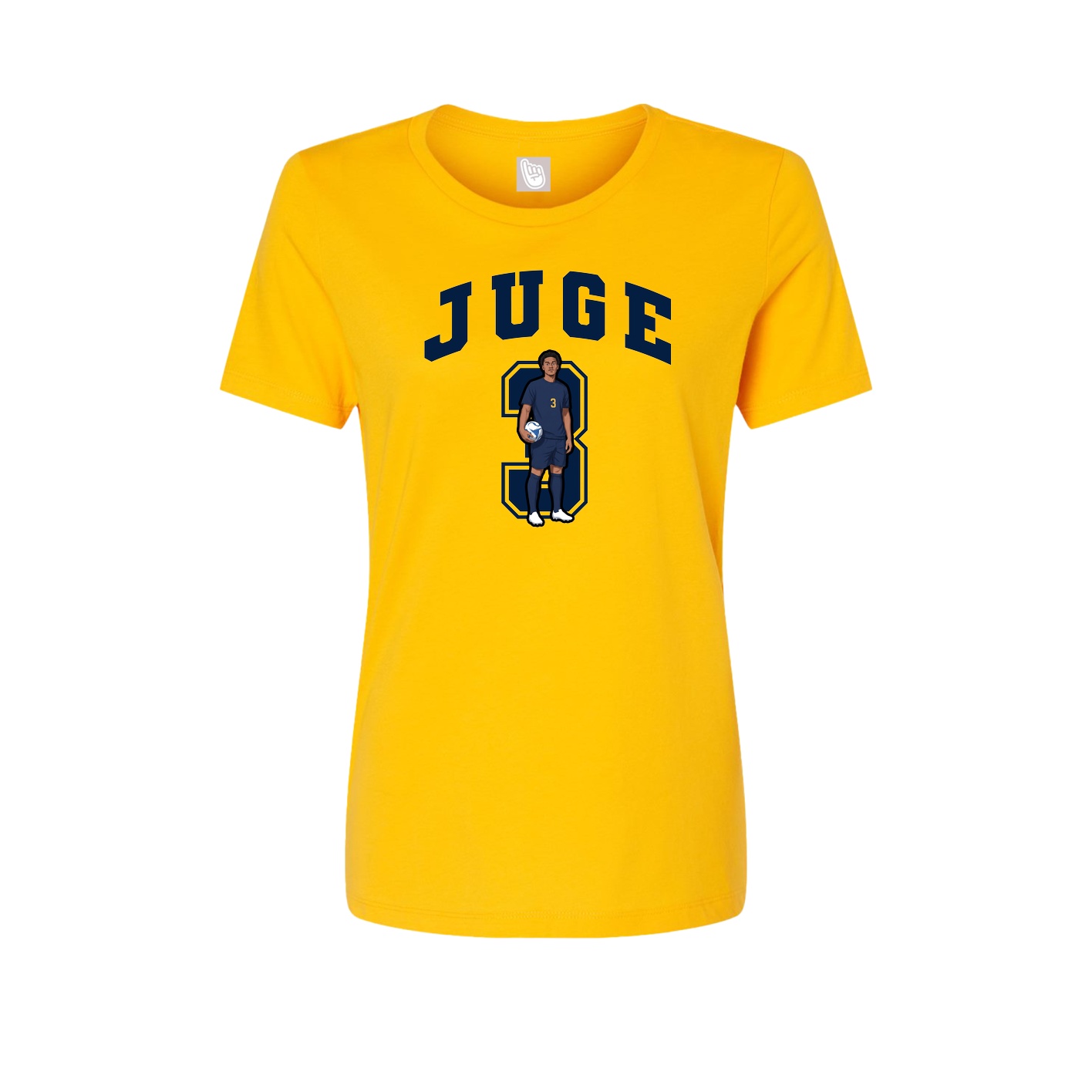 Fitted Women's Tee — Number in Gold