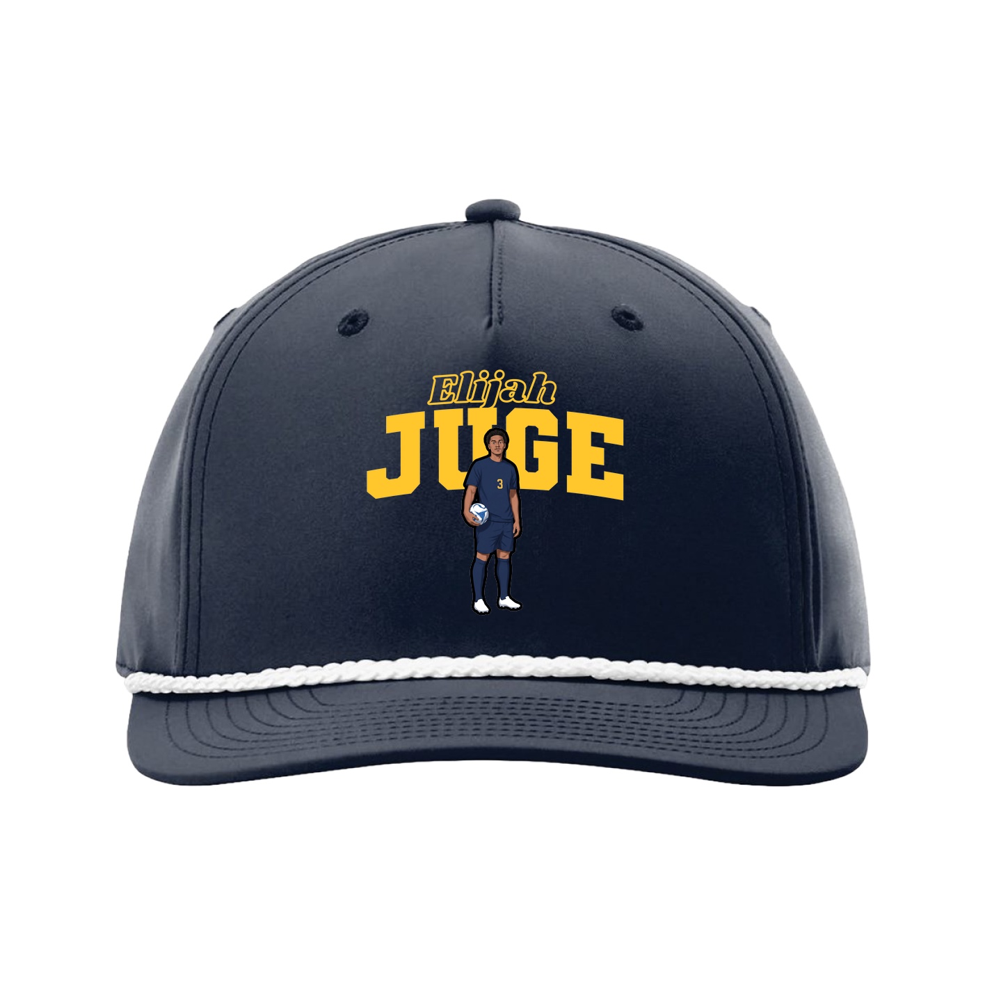 Five-Panel Classic Rope Cap — Name Arch in Navy