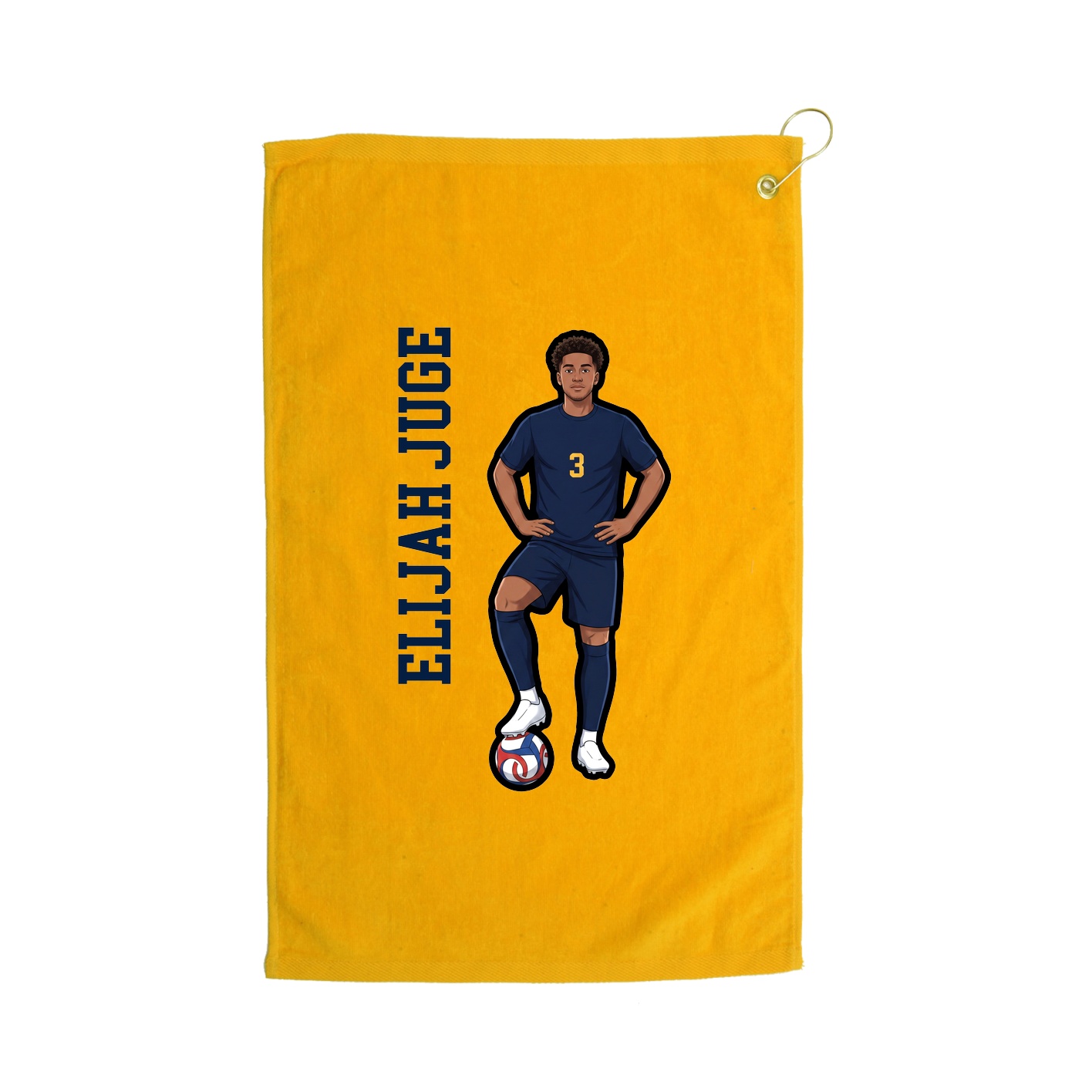 Golf Towel — Name Vertical in Gold