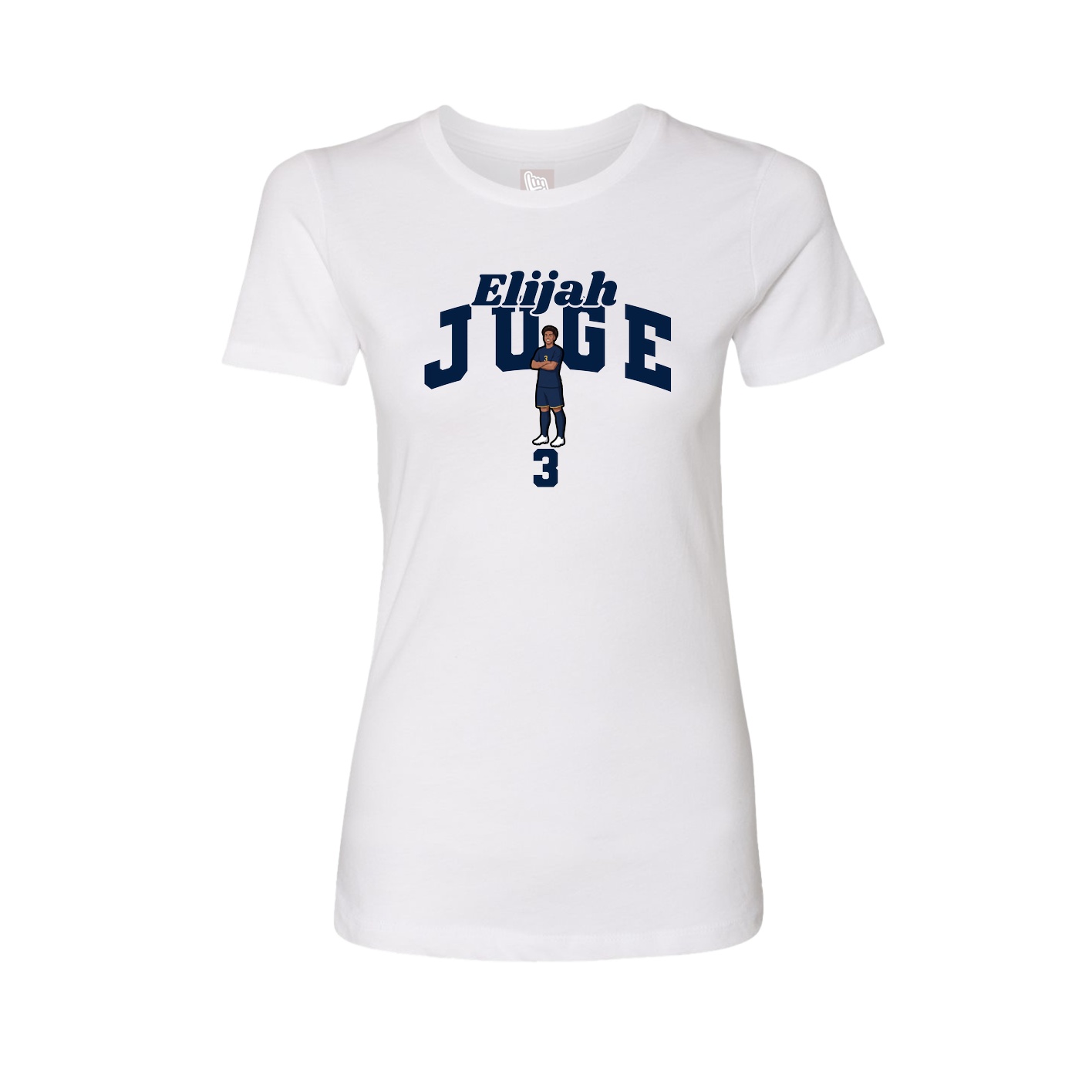 Fitted Women's Tee — Signature Arch in White