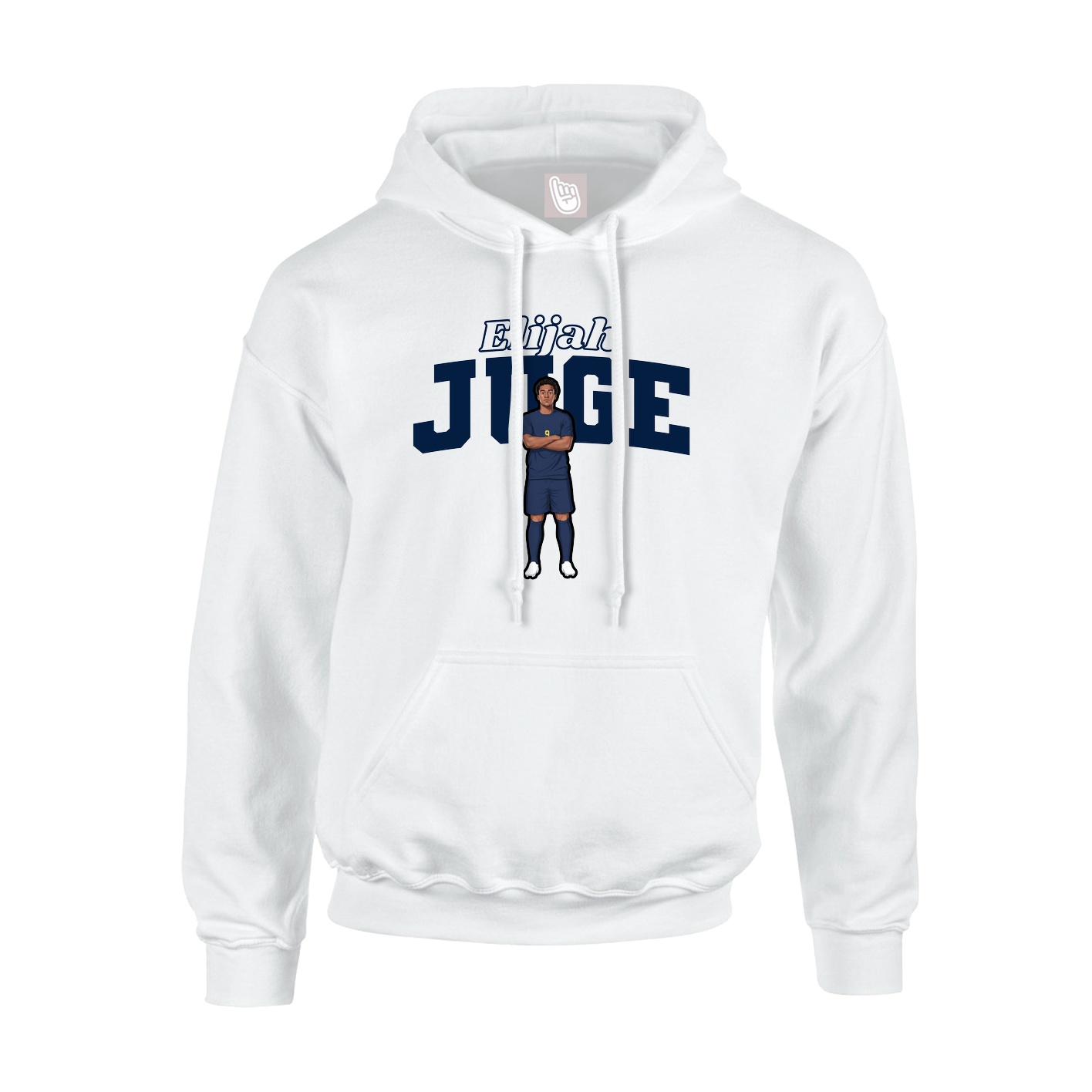 Youth Hoodie — Name Arch in White