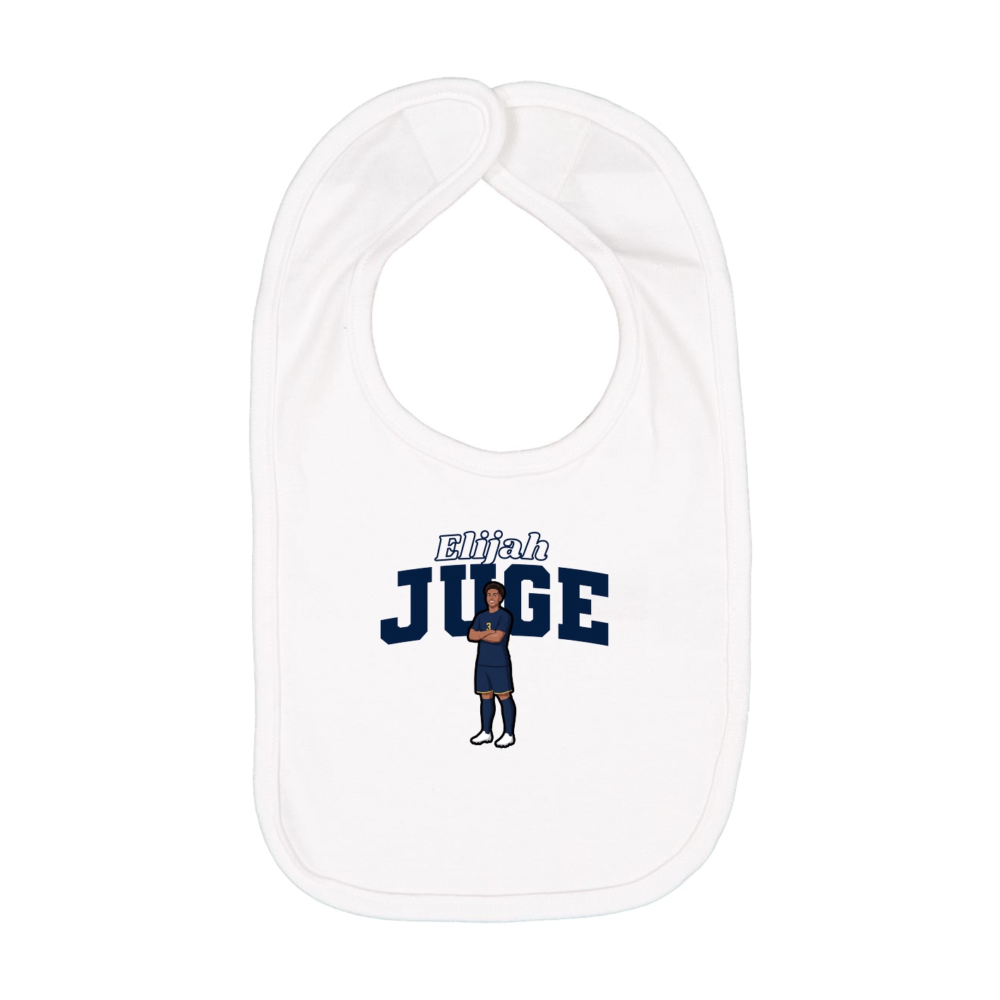 Infant Bib — Name Arch in White
