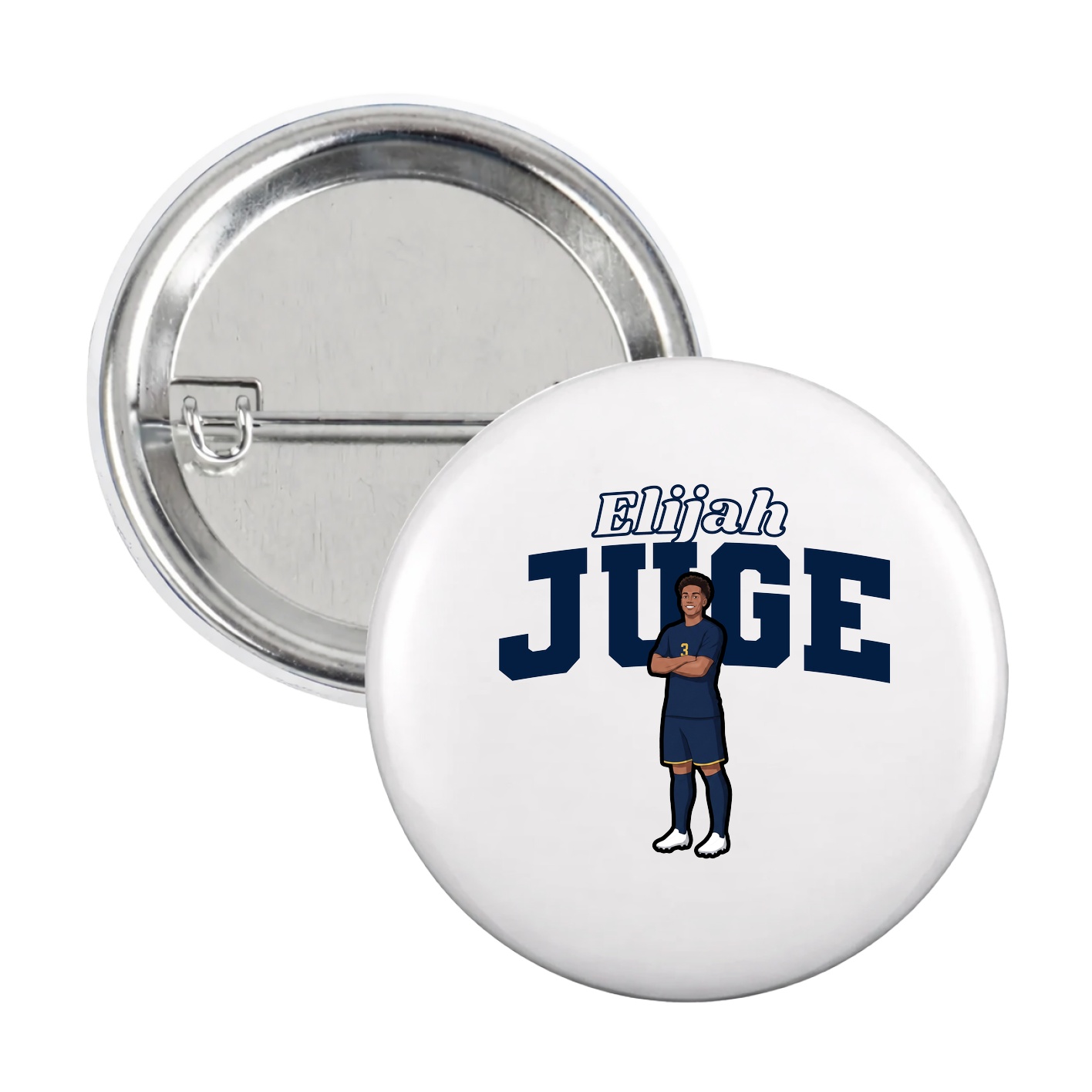 Game Day Button — Name Arch in White