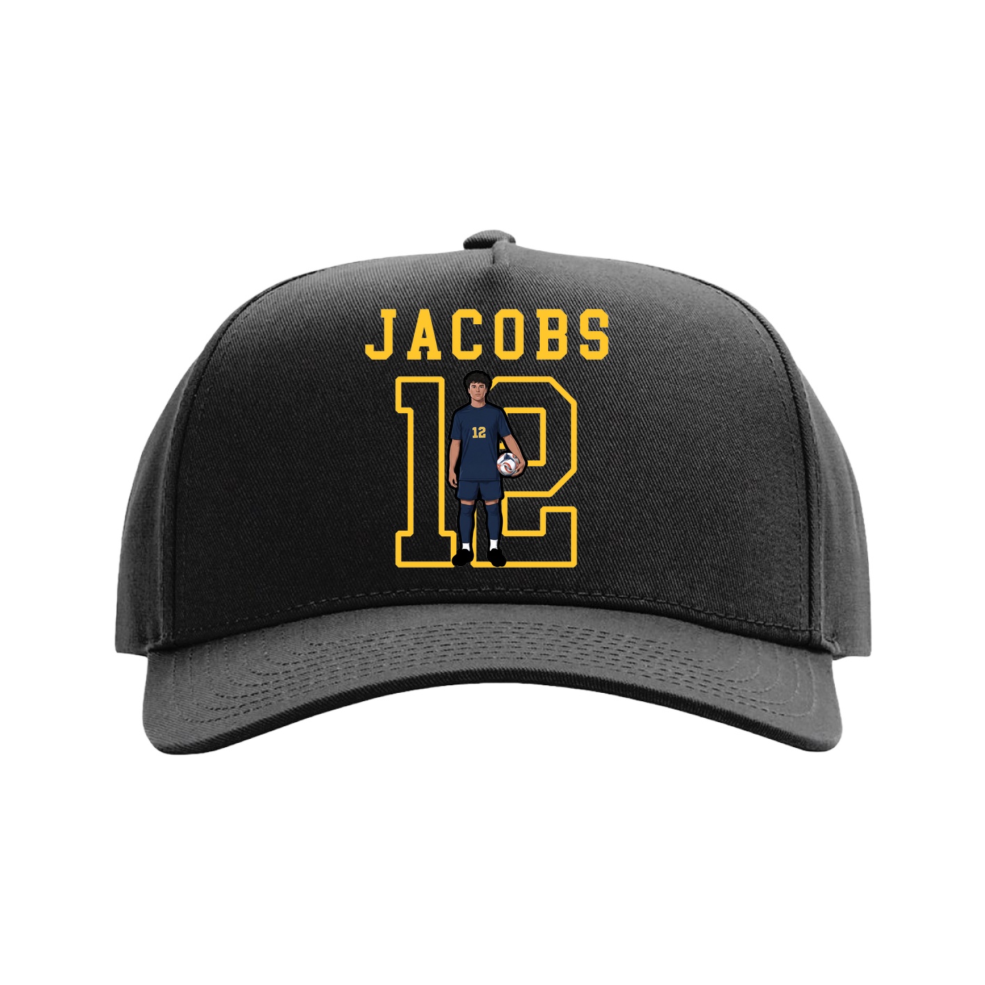 Full Fabric Five-Panel Champ Cap — Shirsey in Black