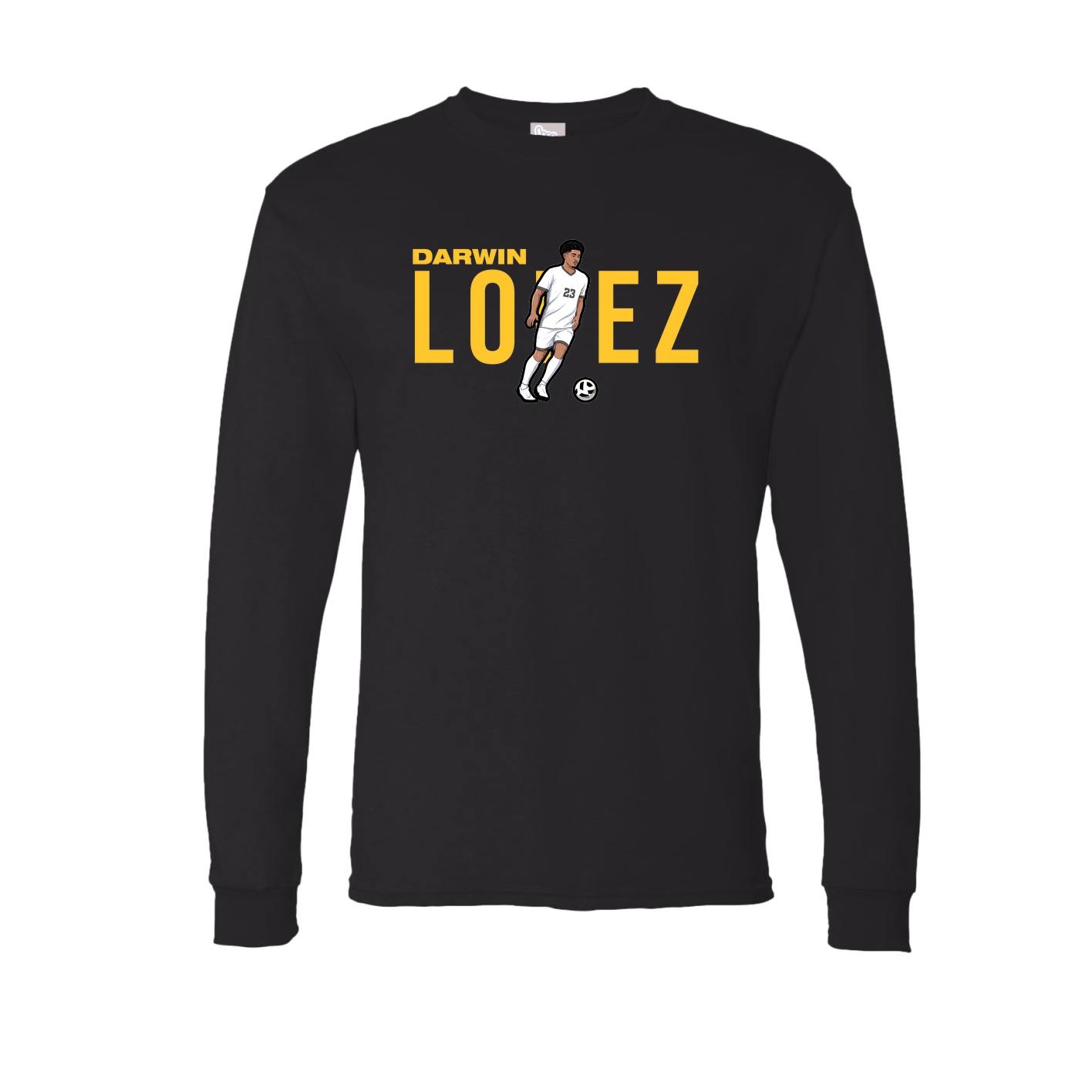 Long Sleeve Tee — Player Name in Black