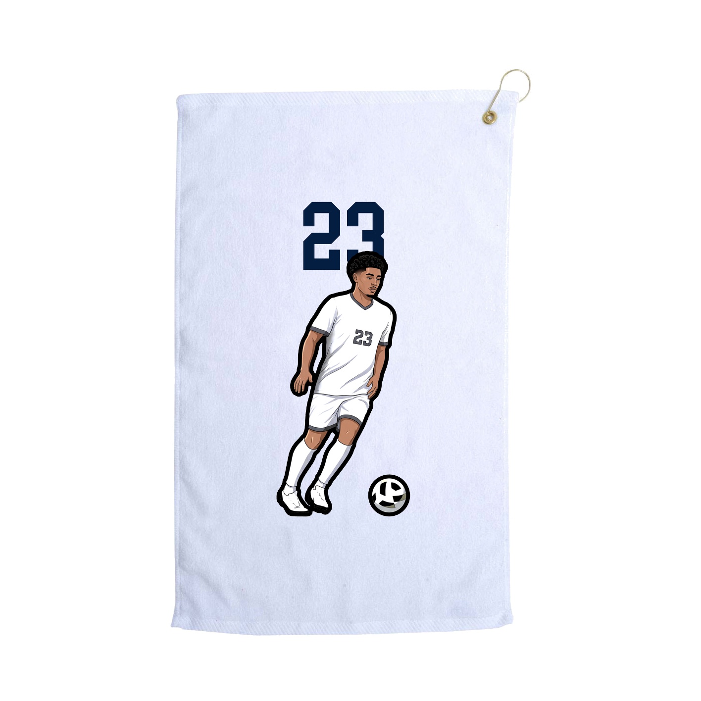 Golf Towel — Number Top in White