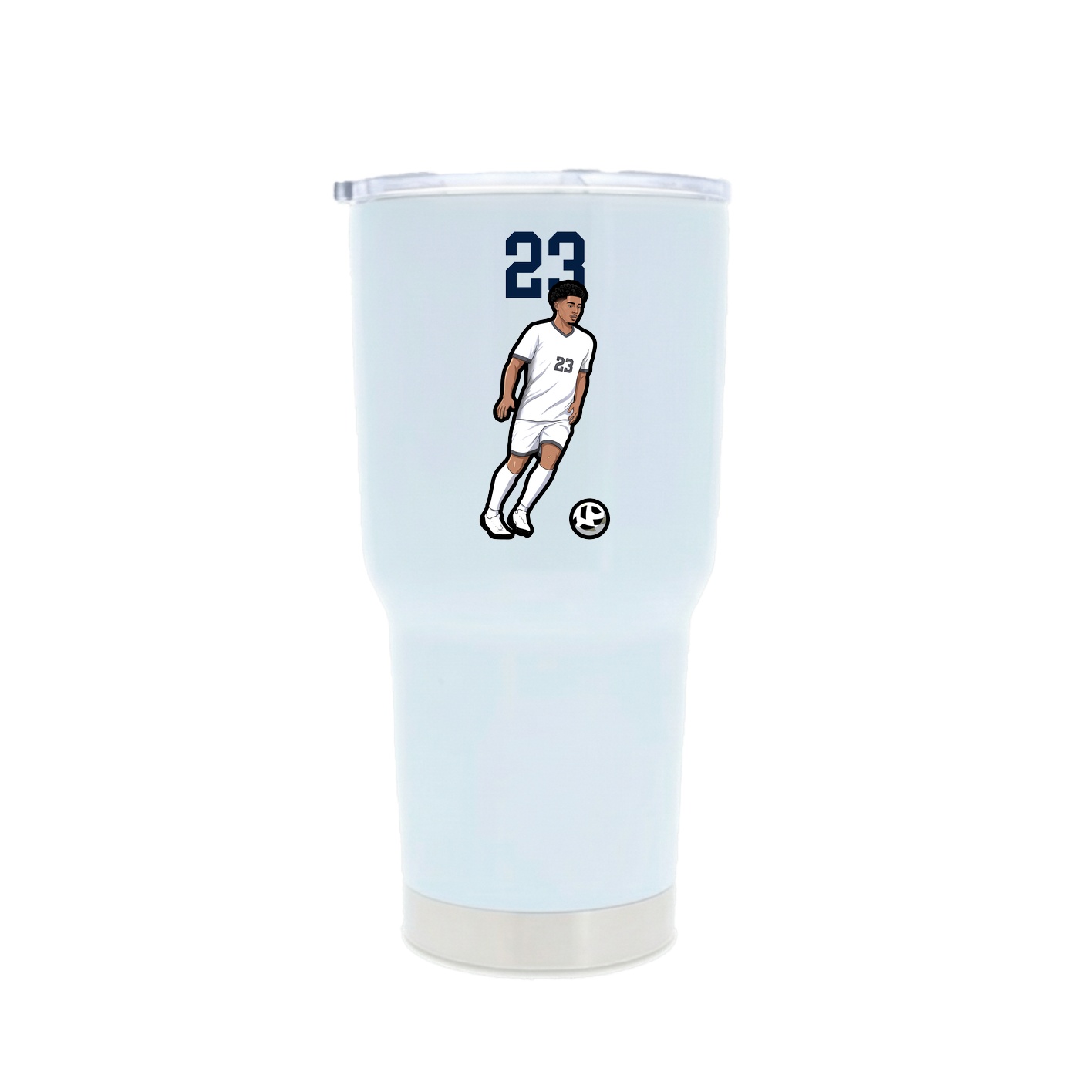 30oz Stainless Steel Tumbler — Number Top in White