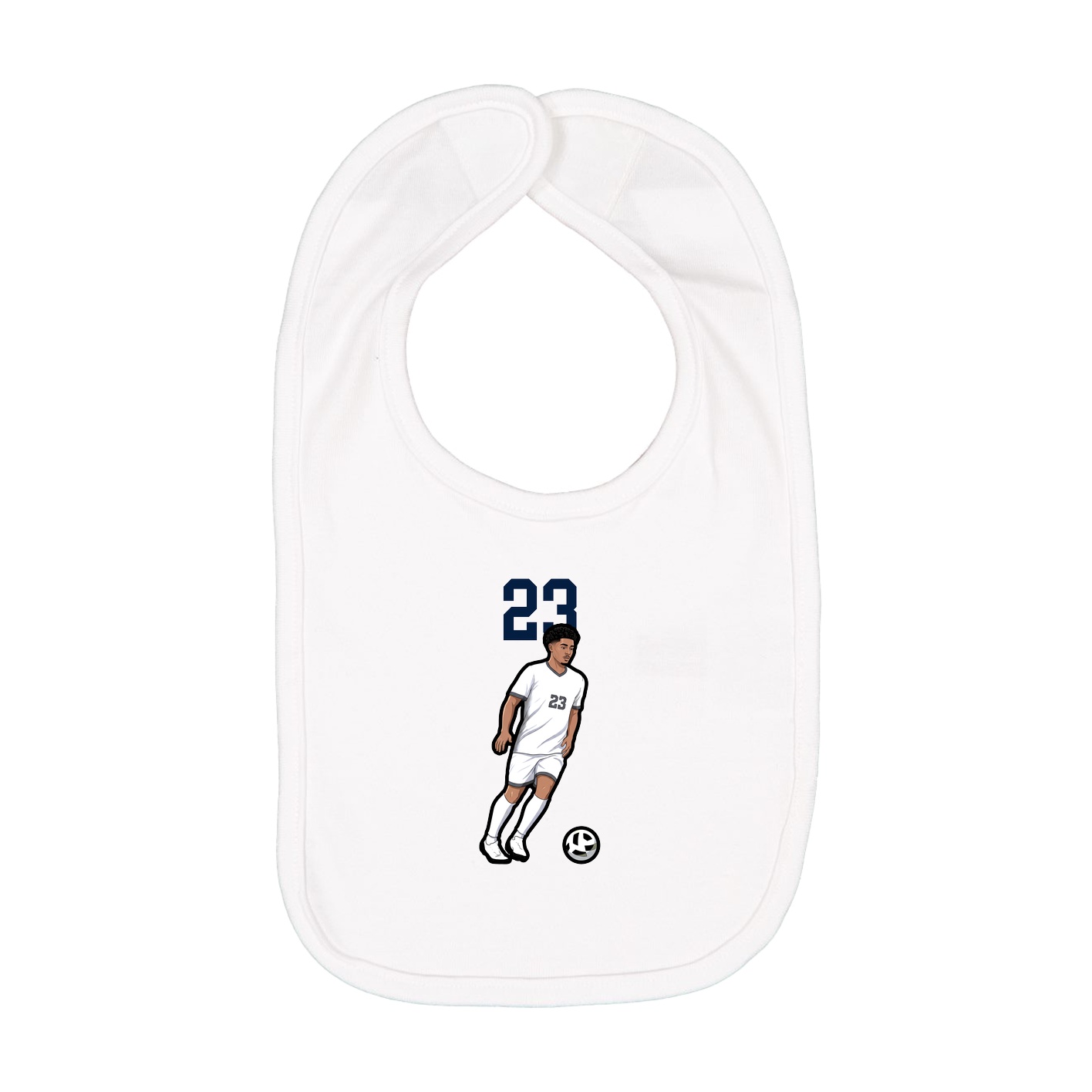 Infant Bib — Number Top in White
