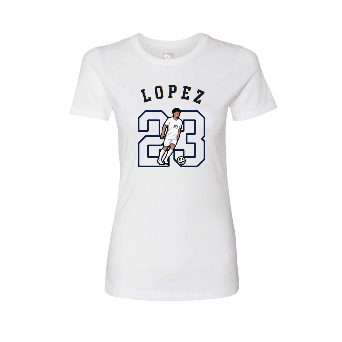 Fitted Women's Tee — Shirsey Arch in White