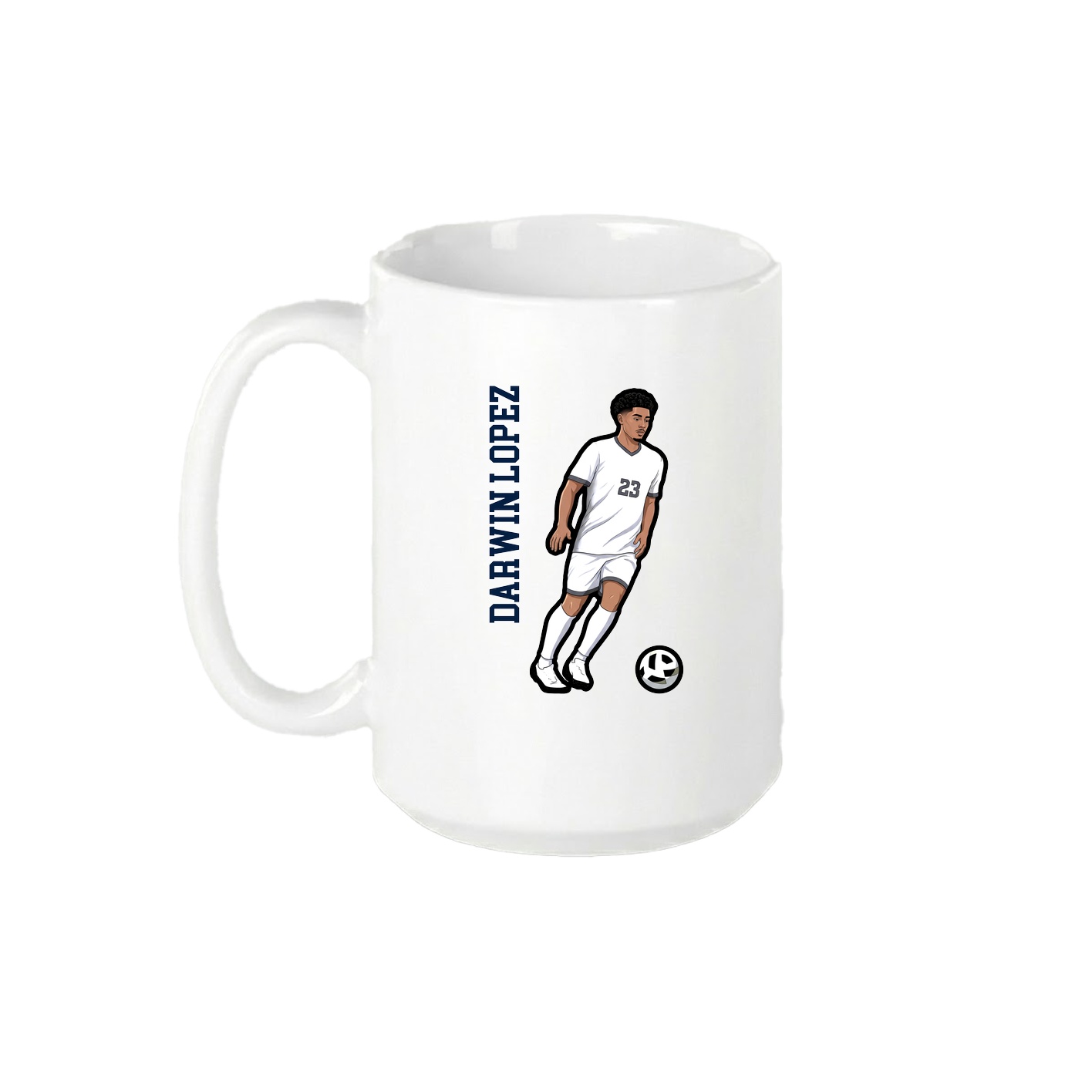 15oz Coffee Mug — Name Vertical in White