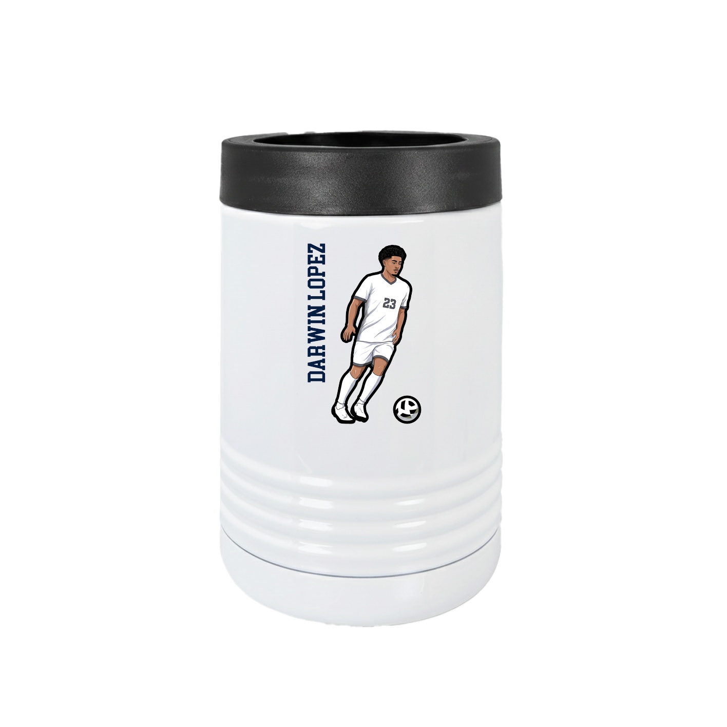 Beverage Holder — Name Vertical in White