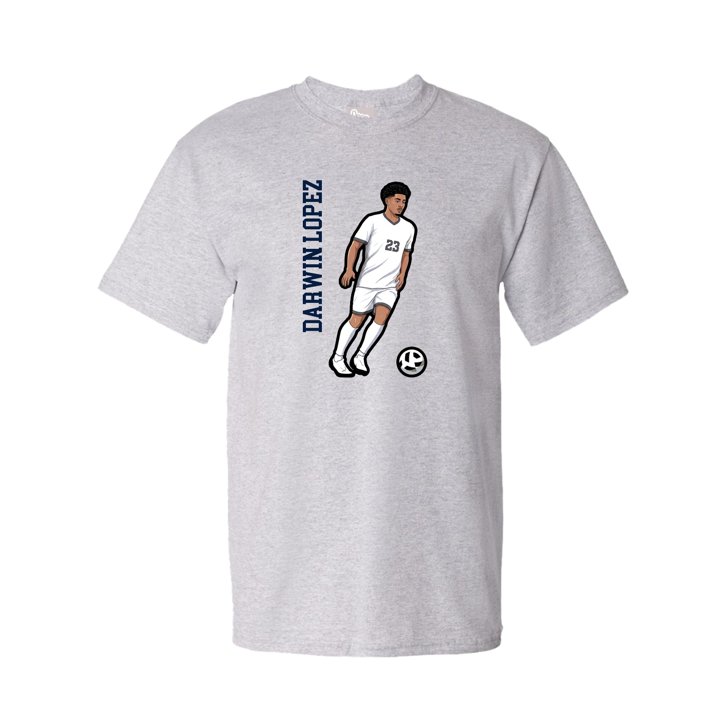 Tee — Name Vertical in Grey