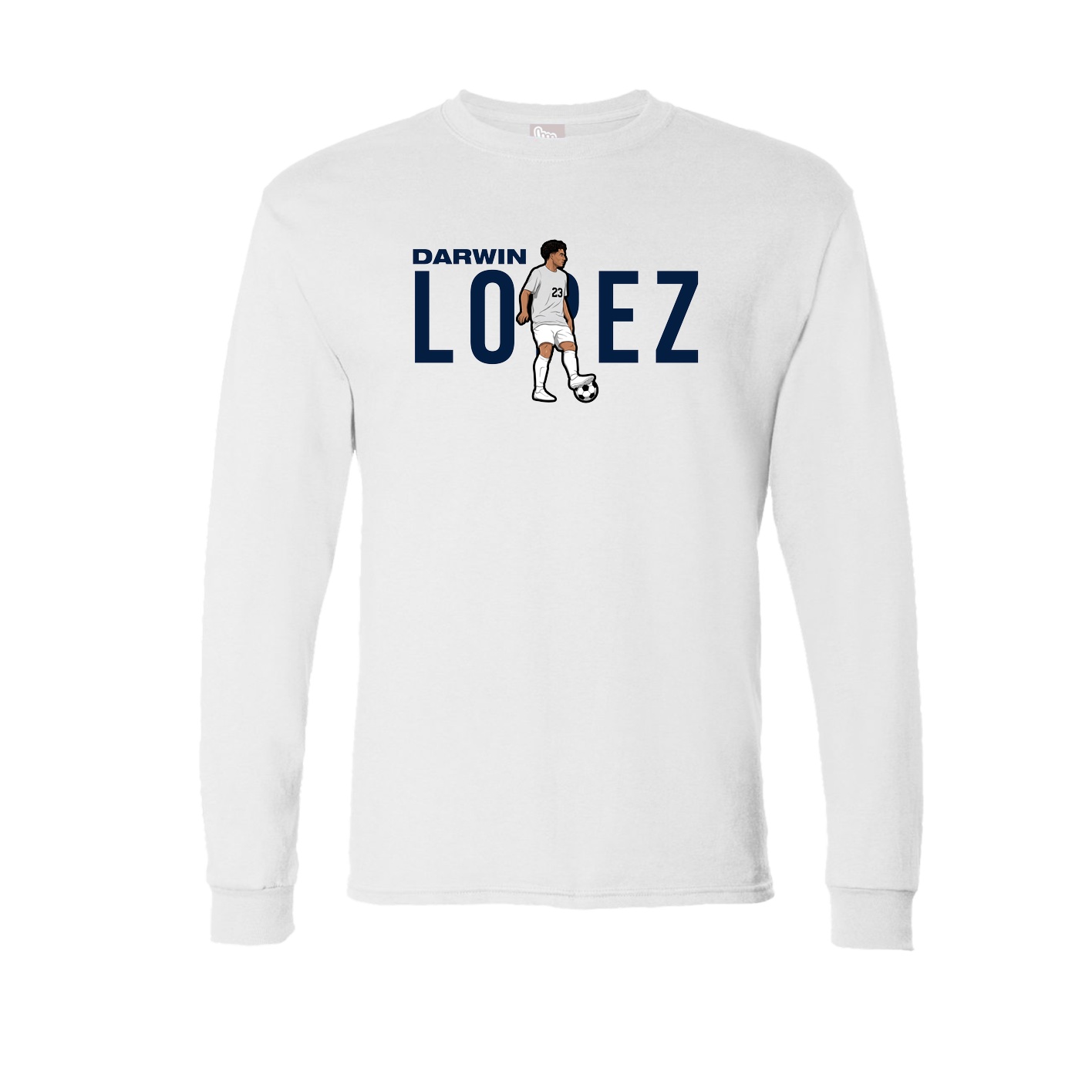 Long Sleeve Tee — Player Name in White