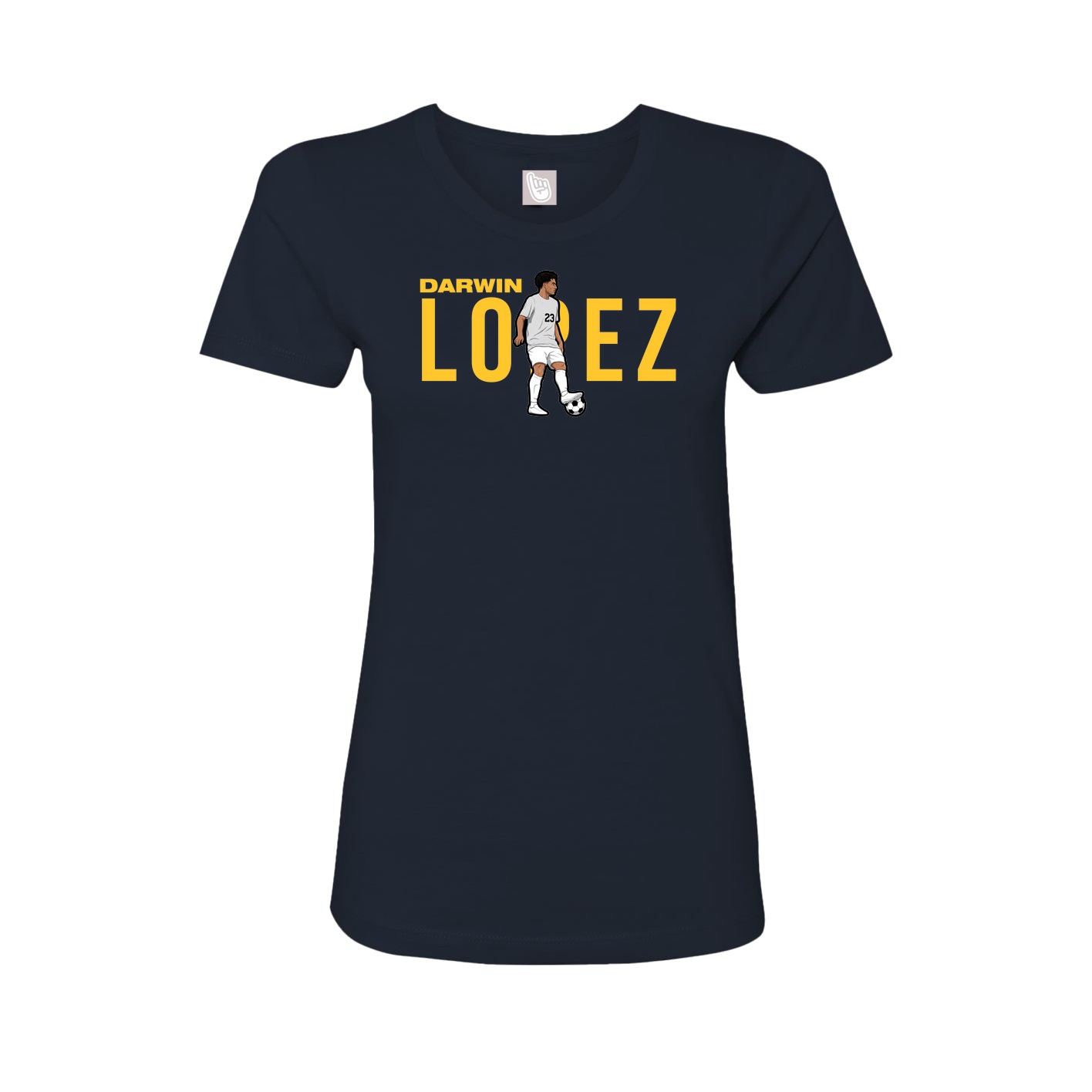 Fitted Women's Tee — Player Name in Navy