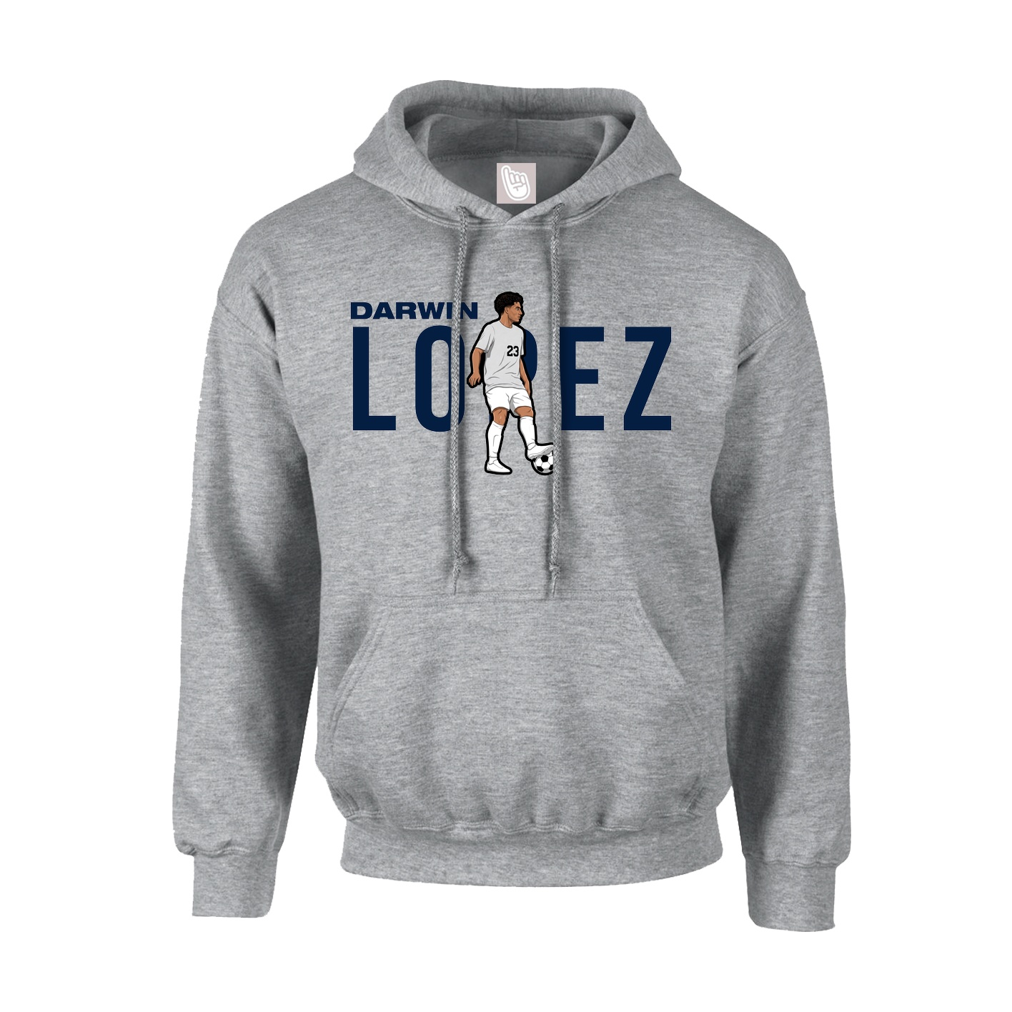 Hoodie — Player Name in Grey