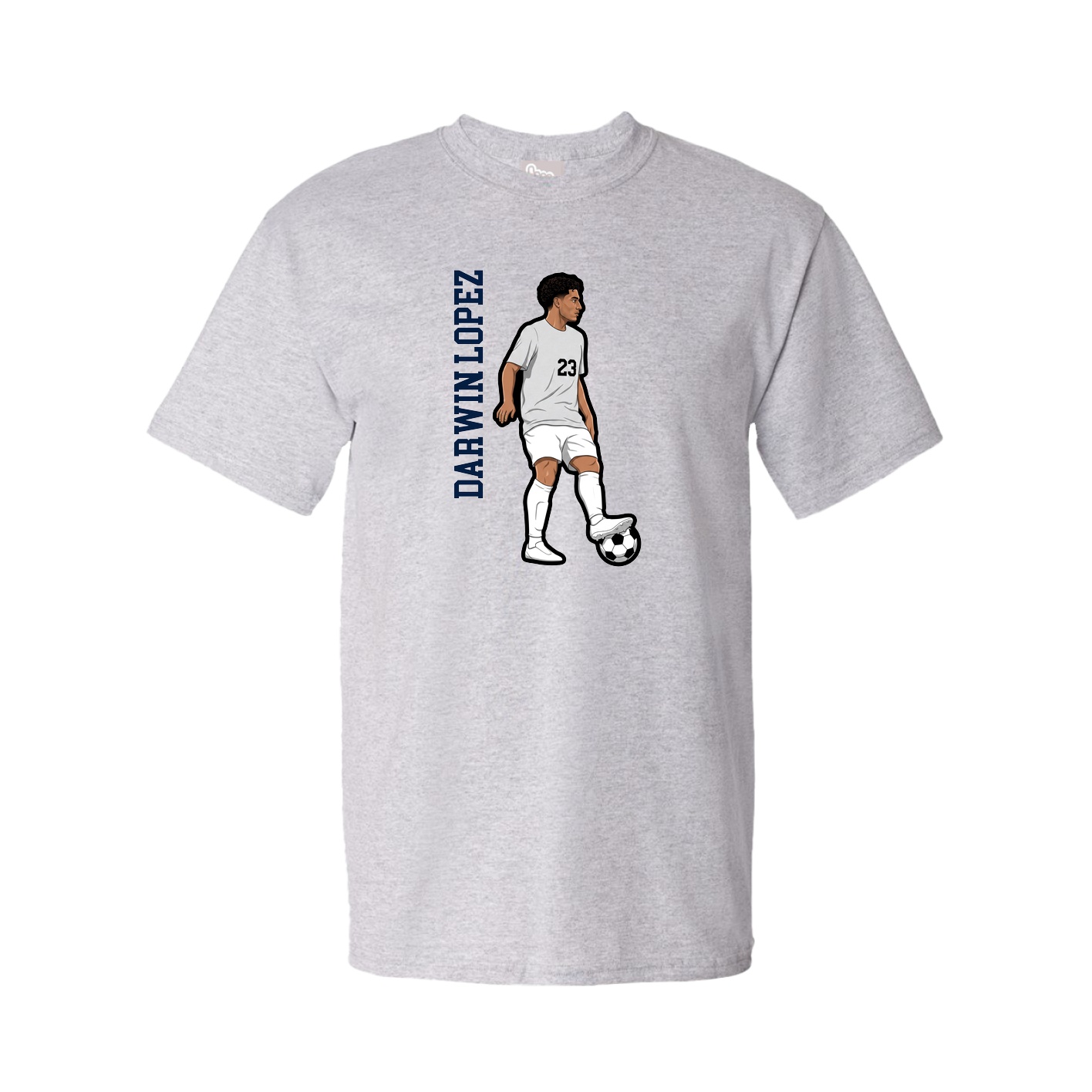 Youth Tee — Name Vertical in Grey