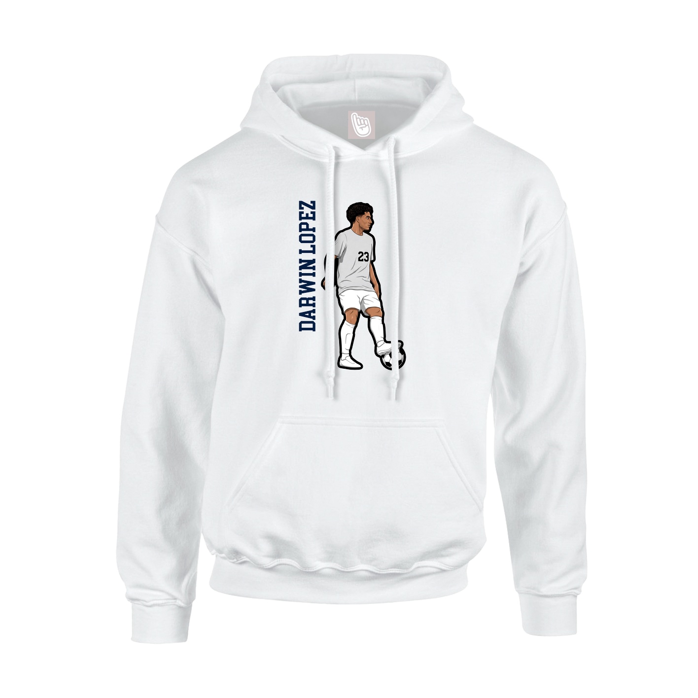 Hoodie — Name Vertical in White