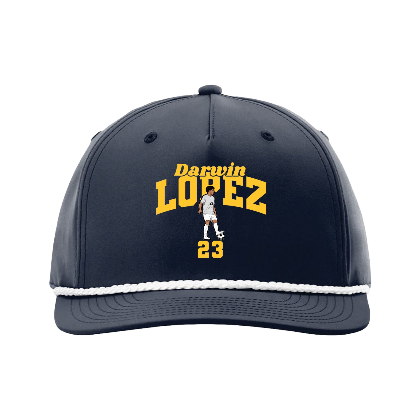 Five-Panel Classic Rope Cap — Signature Arch in Navy
