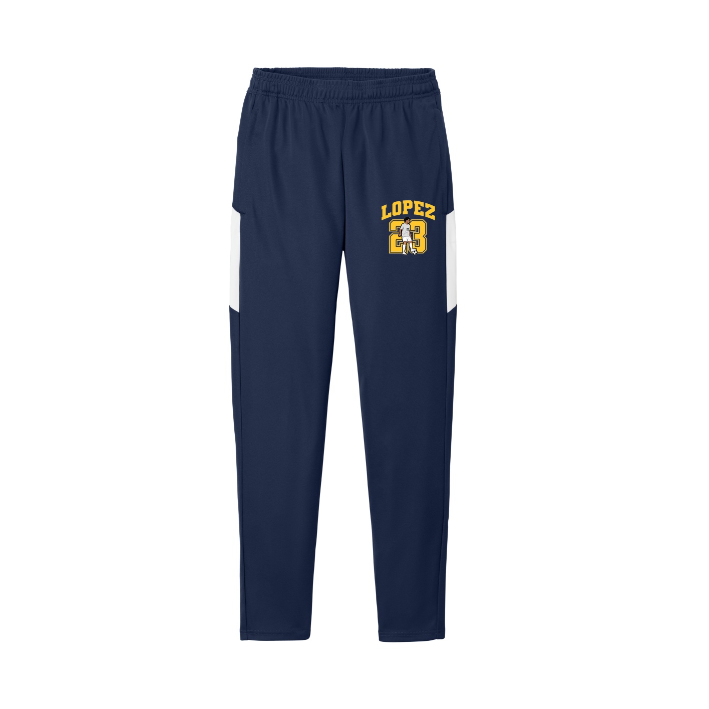 Team Travel Pant — Number in Navy/White