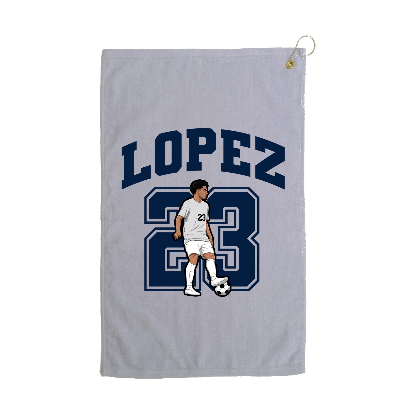 Golf Towel — Number in Grey