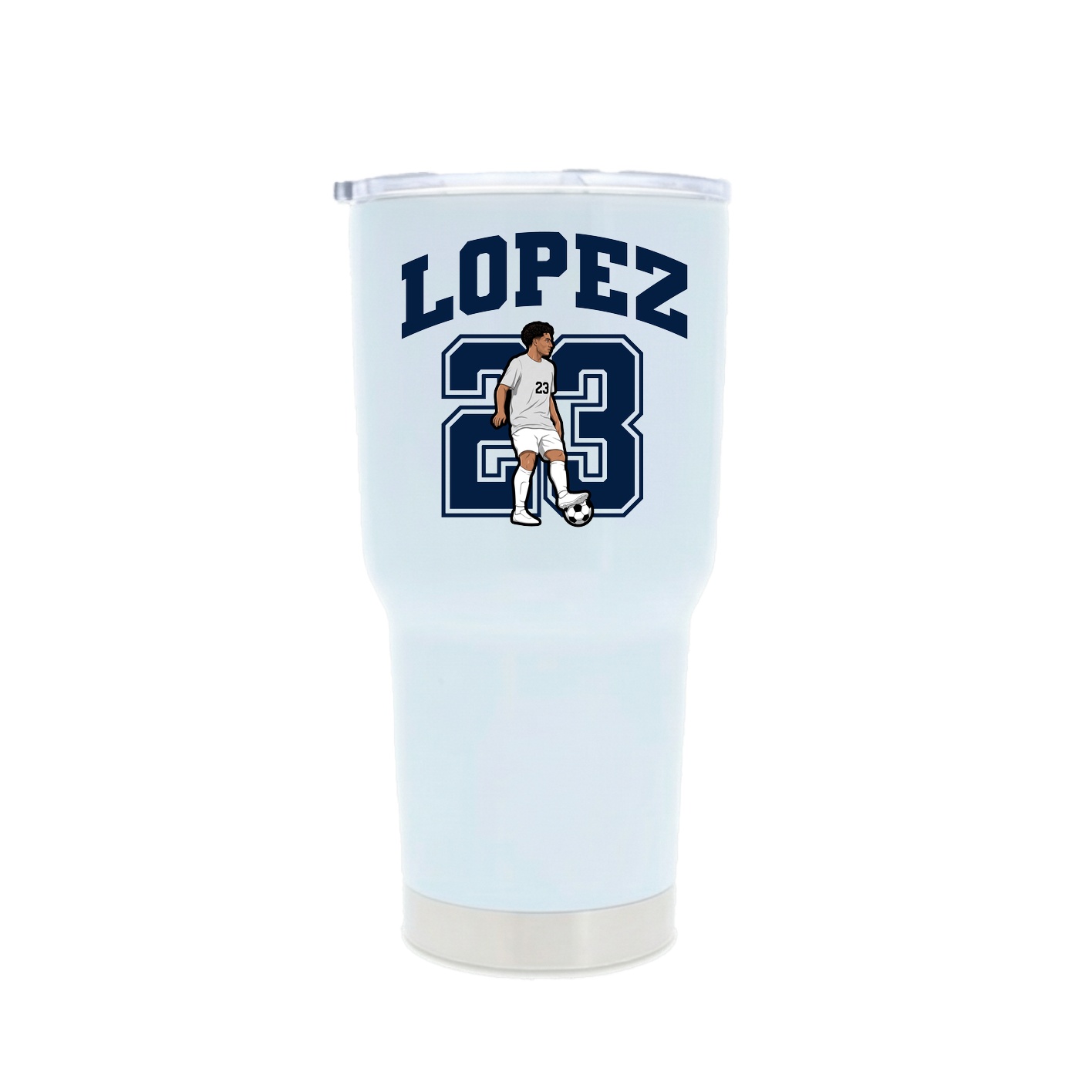 30oz Stainless Steel Tumbler — Number in White