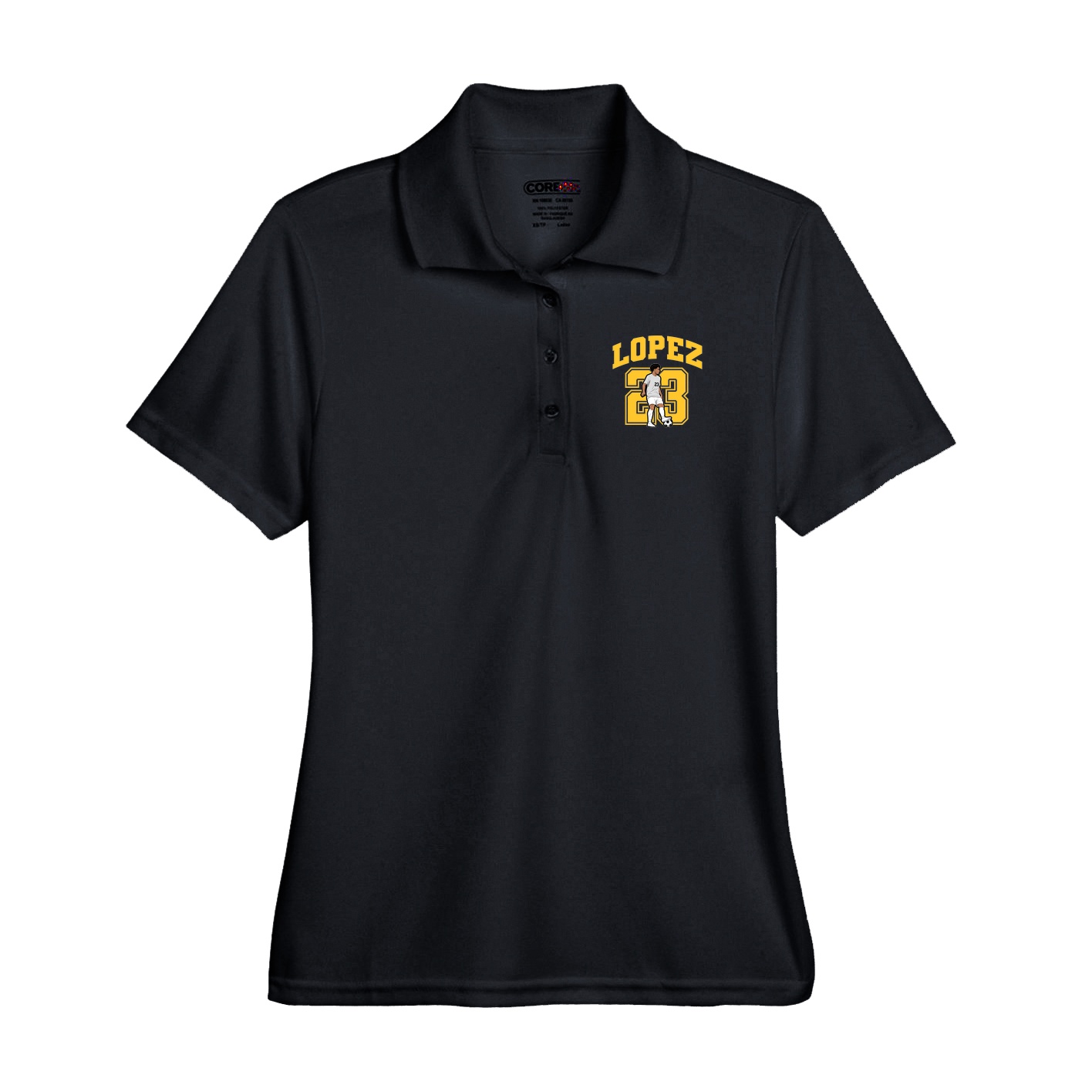 Performance Polo — Number in Black