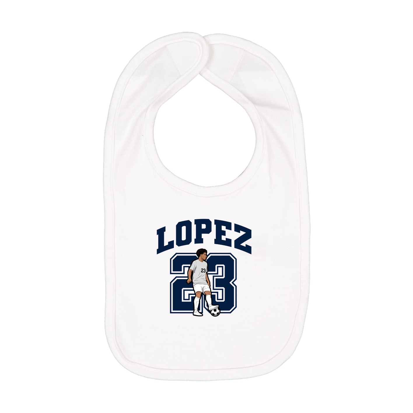 Infant Bib — Number in White