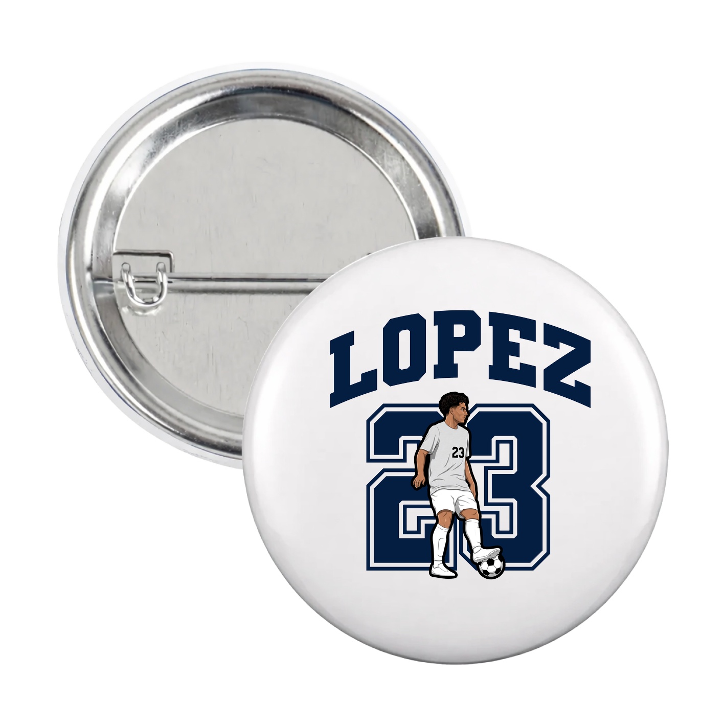 Game Day Button — Number in White