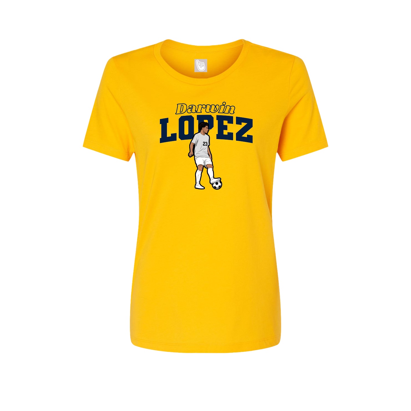 Fitted Women's Tee — Name Arch in Gold