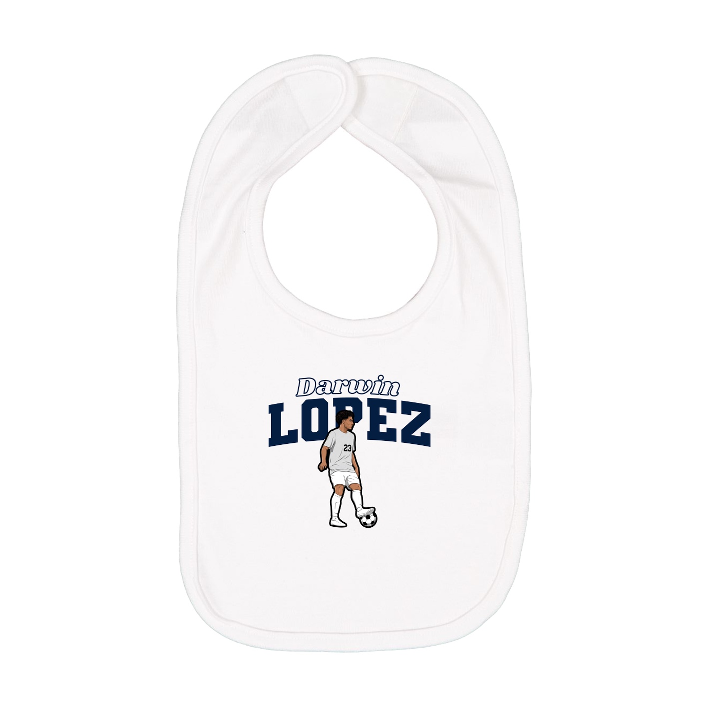 Infant Bib — Name Arch in White