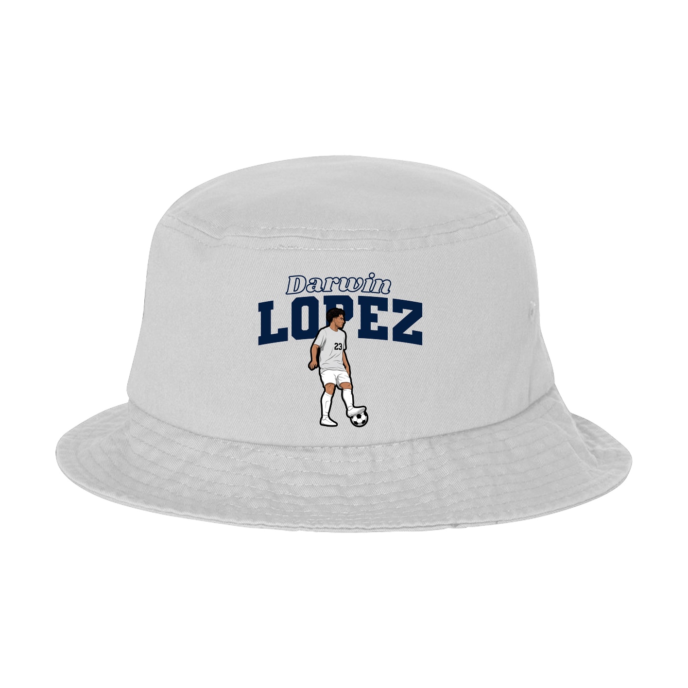 Bucket Cap — Name Arch in White