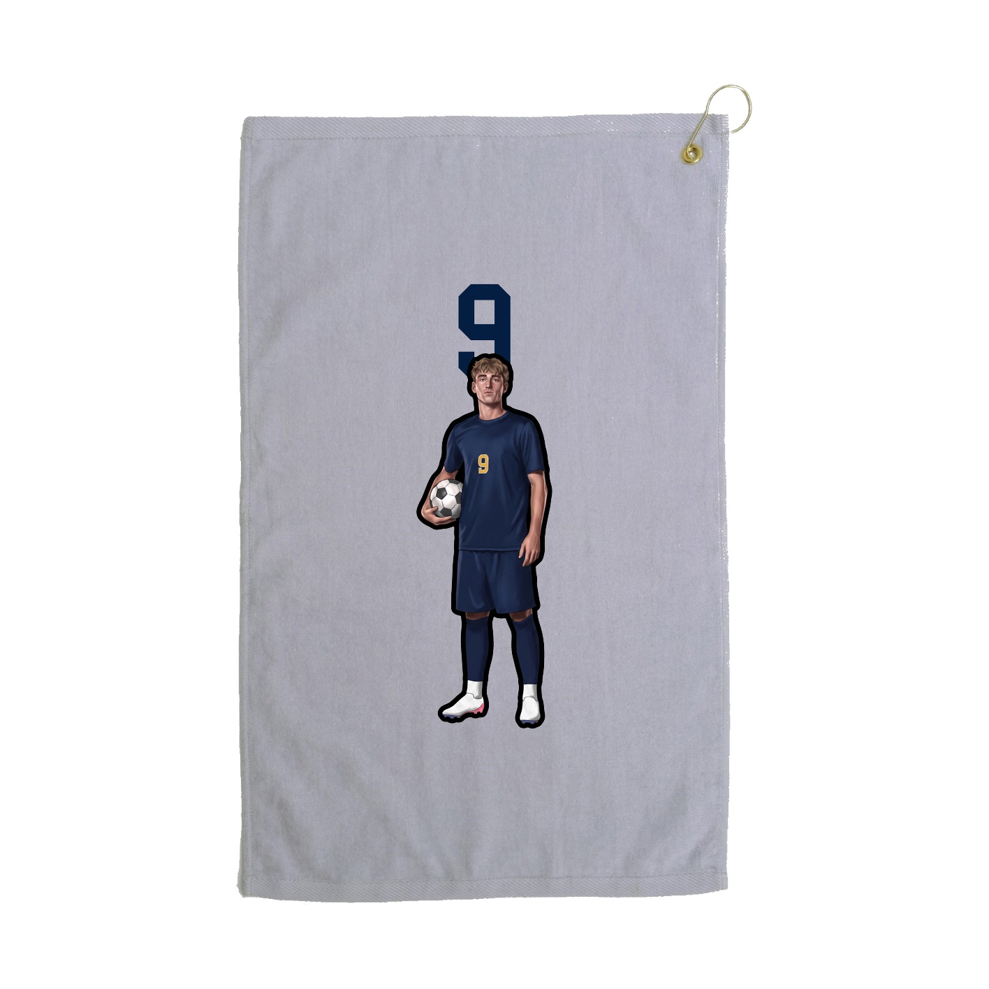 Golf Towel — Number Top in Grey
