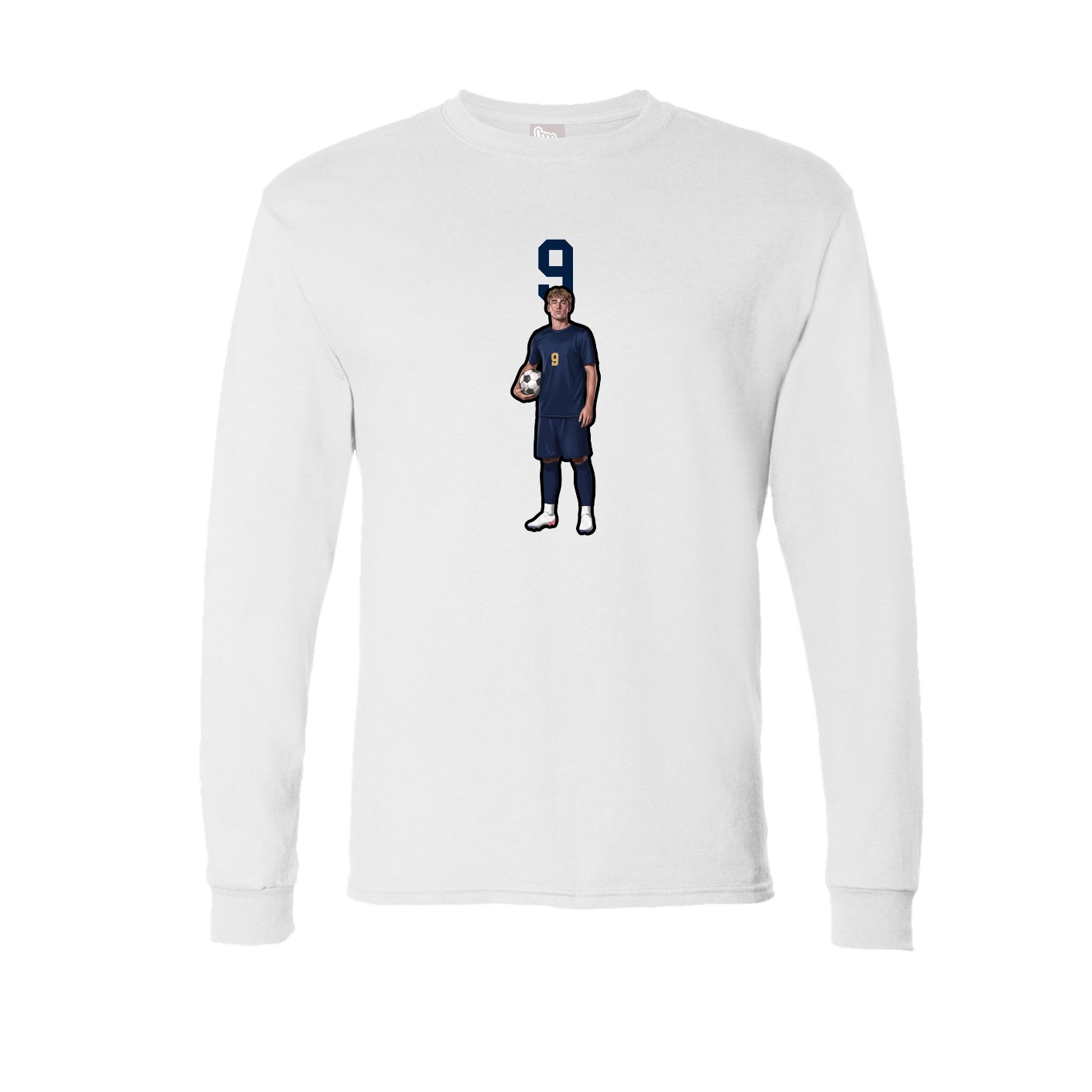 Long Sleeve Tee — Number Top in White