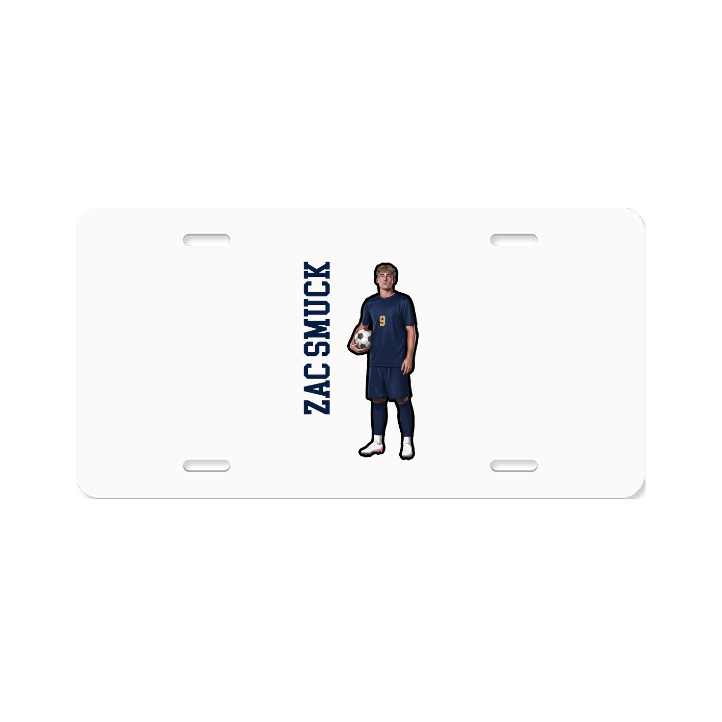 License Plate — Name Vertical in Classic