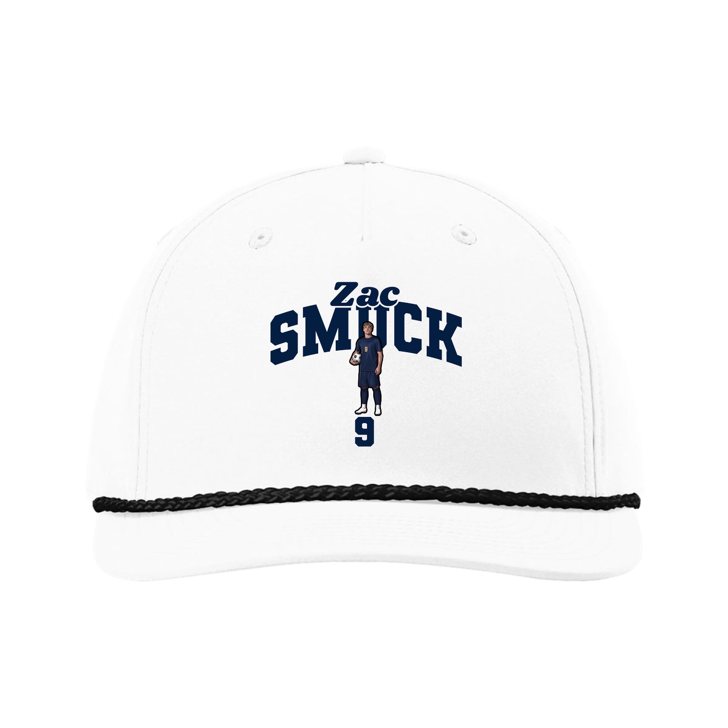 Five-Panel Classic Rope Cap — Signature Arch in White