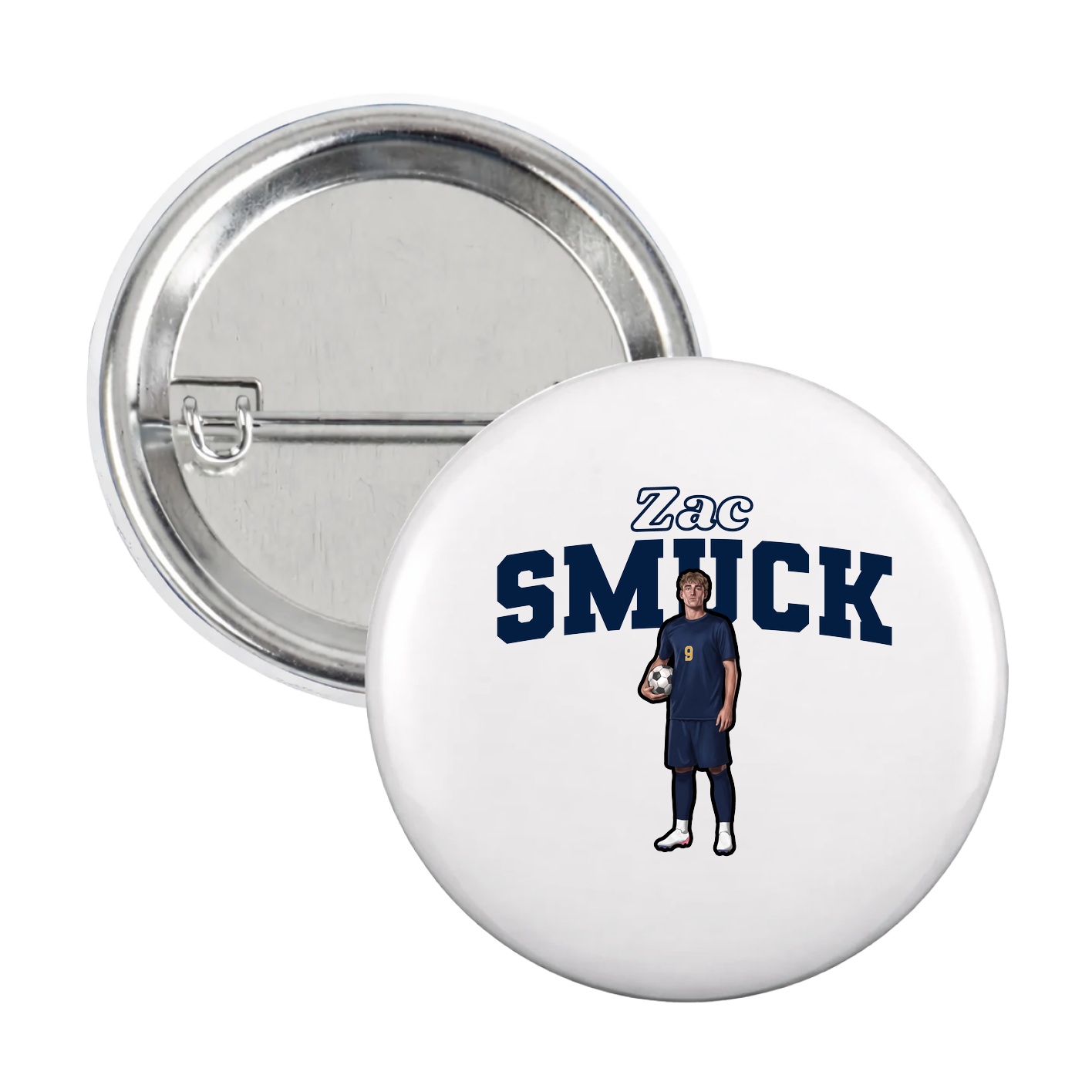 Game Day Button — Name Arch in White