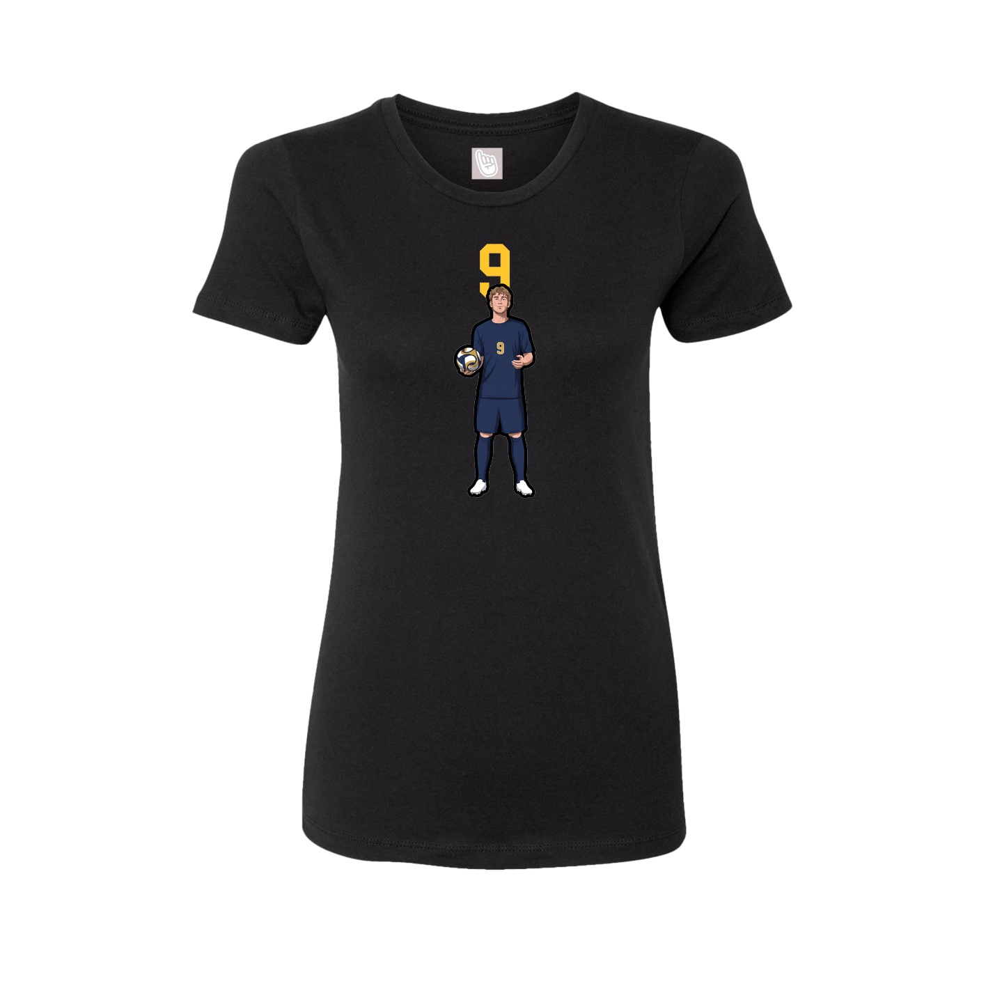 Fitted Women's Tee — Number Top in Black