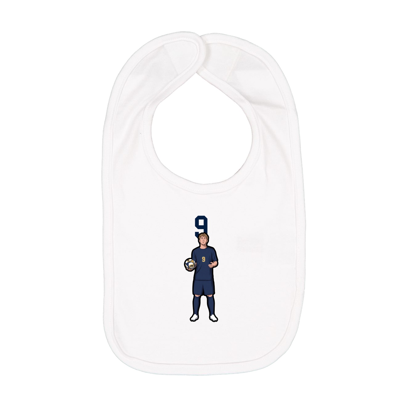 Infant Bib — Number Top in White