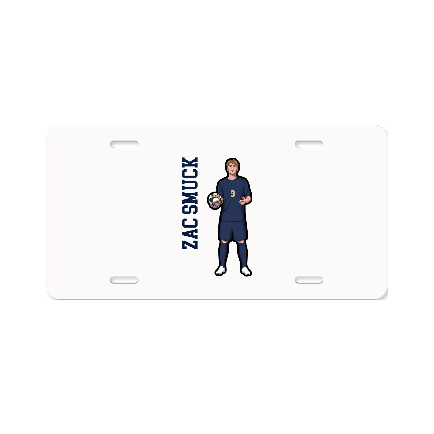 License Plate — Name Vertical in Classic