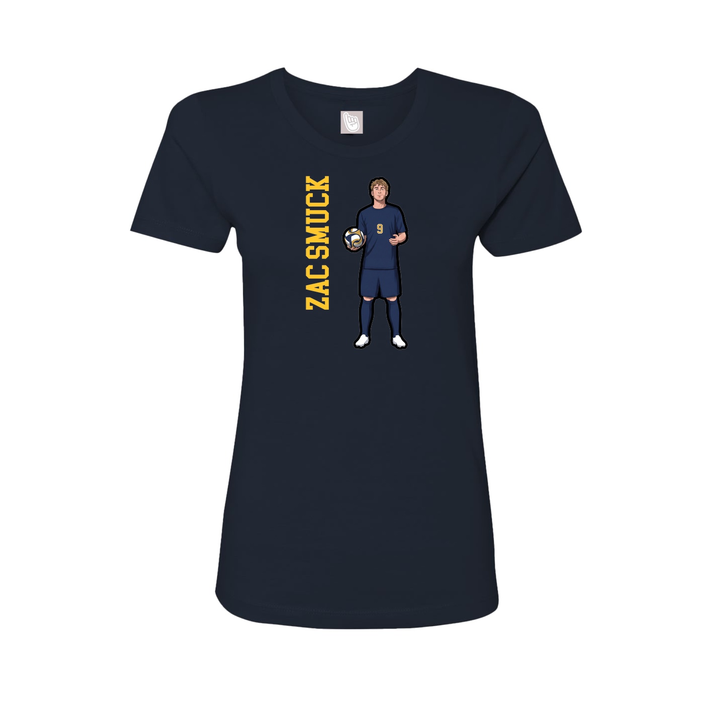 Fitted Women's Tee — Name Vertical in Navy