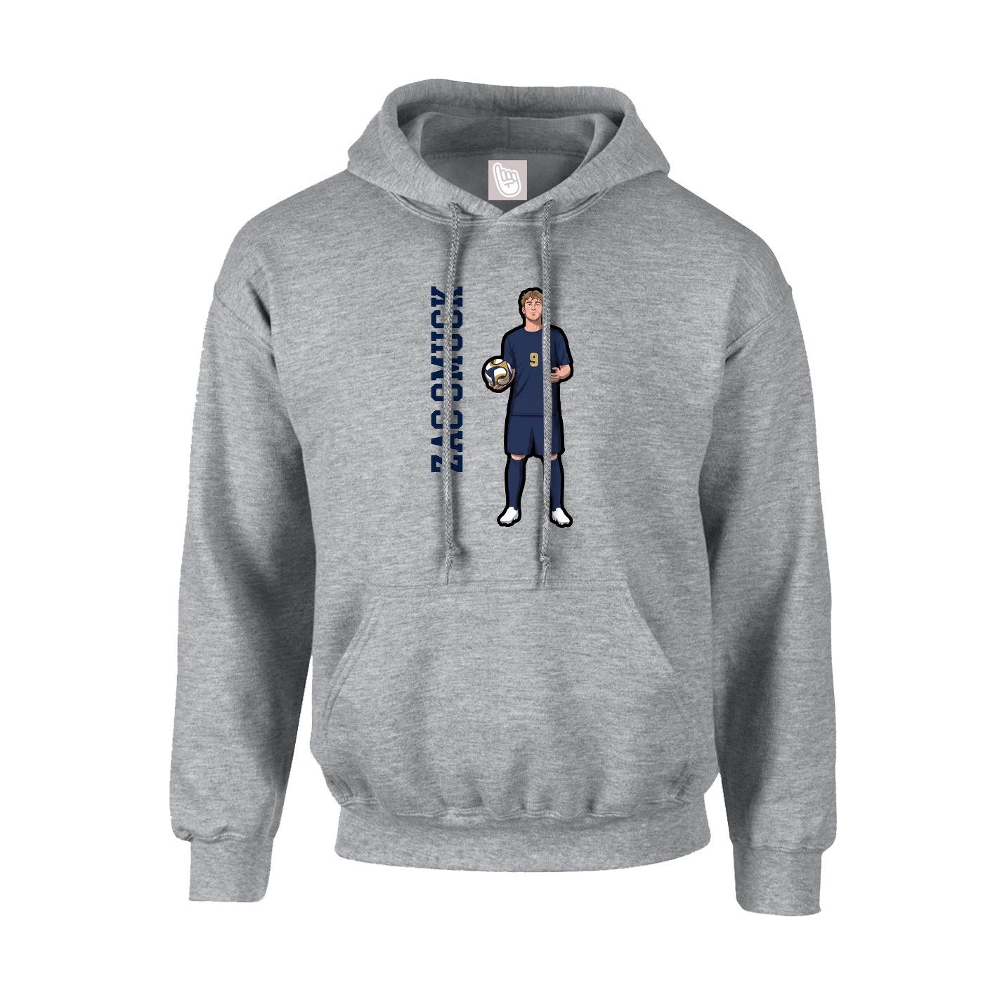 Youth Hoodie — Name Vertical in Grey
