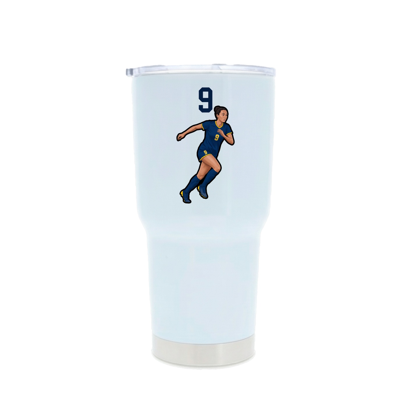30oz Stainless Steel Tumbler — Number Top in White