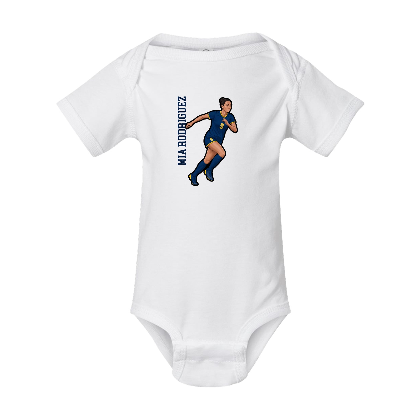 Baby Onesie — Name Vertical in White