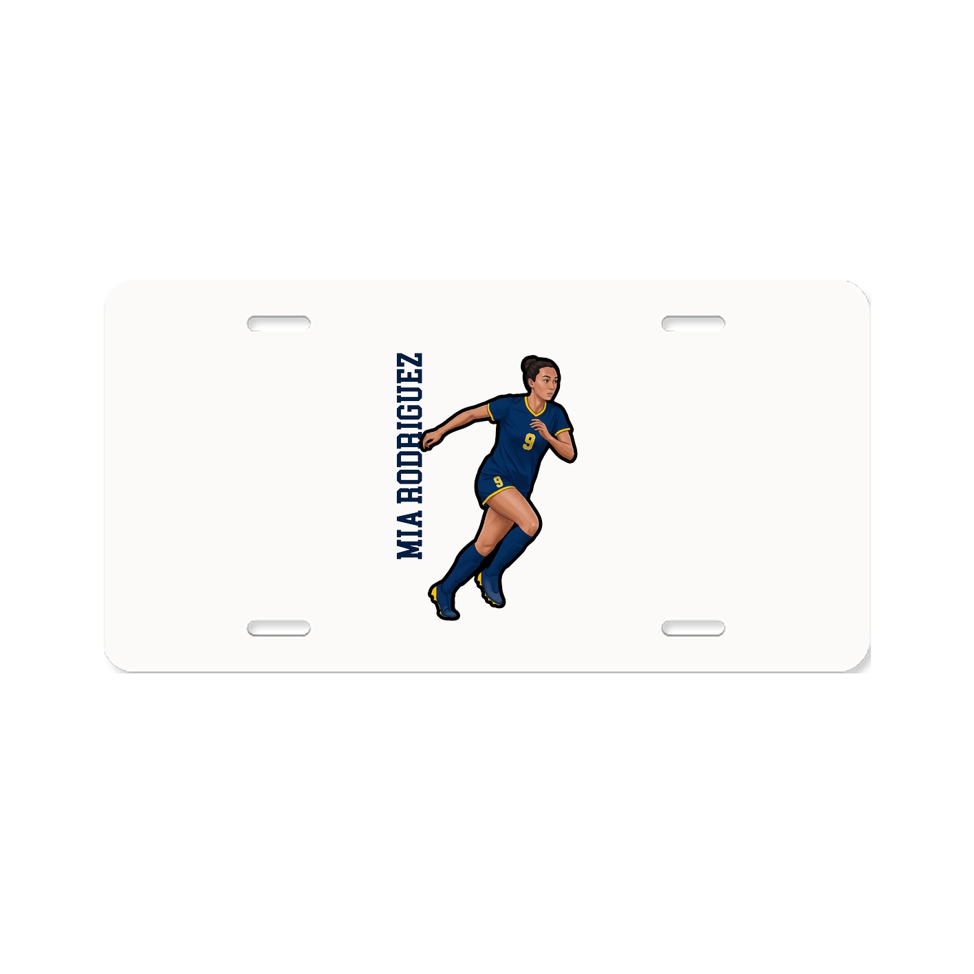 License Plate — Name Vertical in Classic