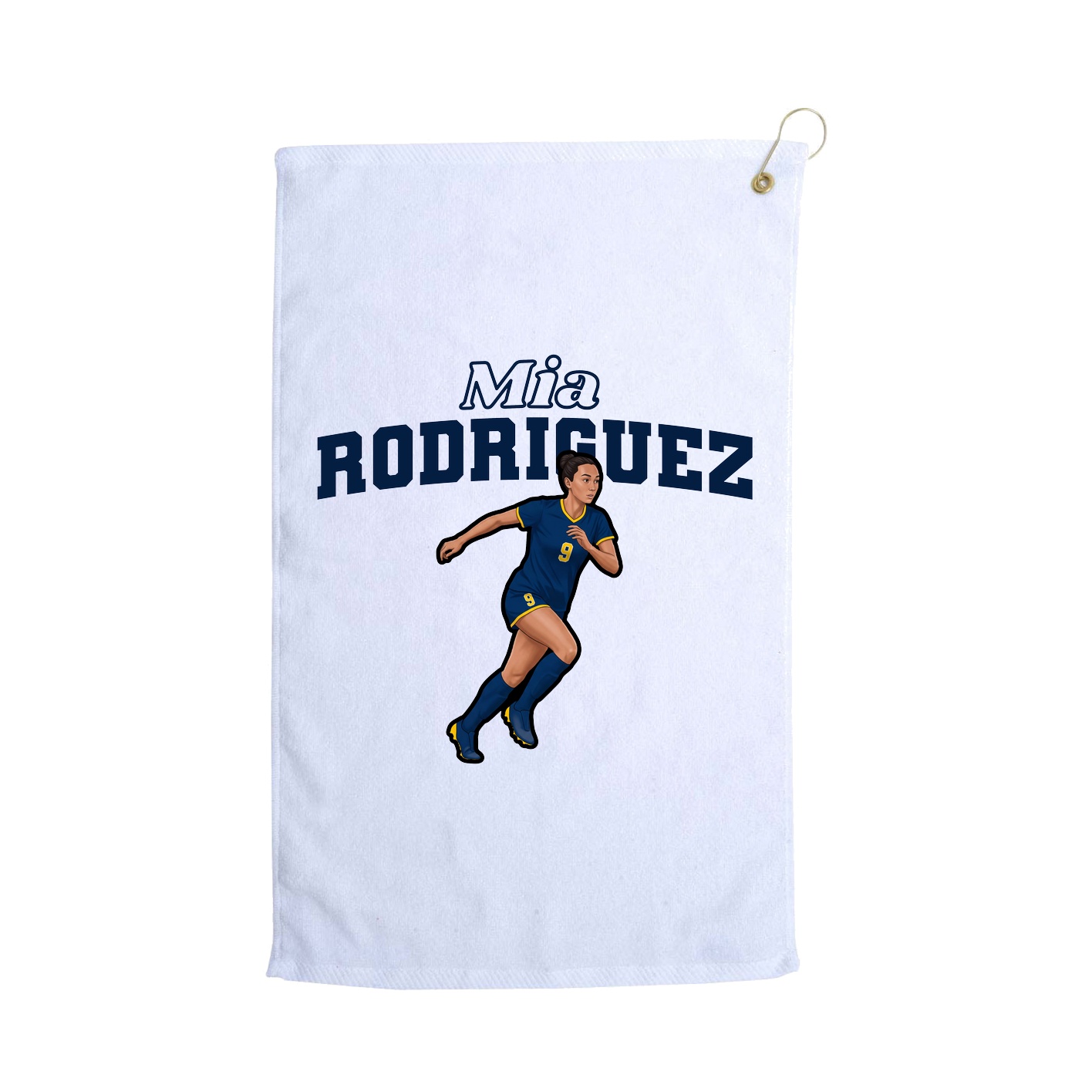 Golf Towel — Name Arch in White