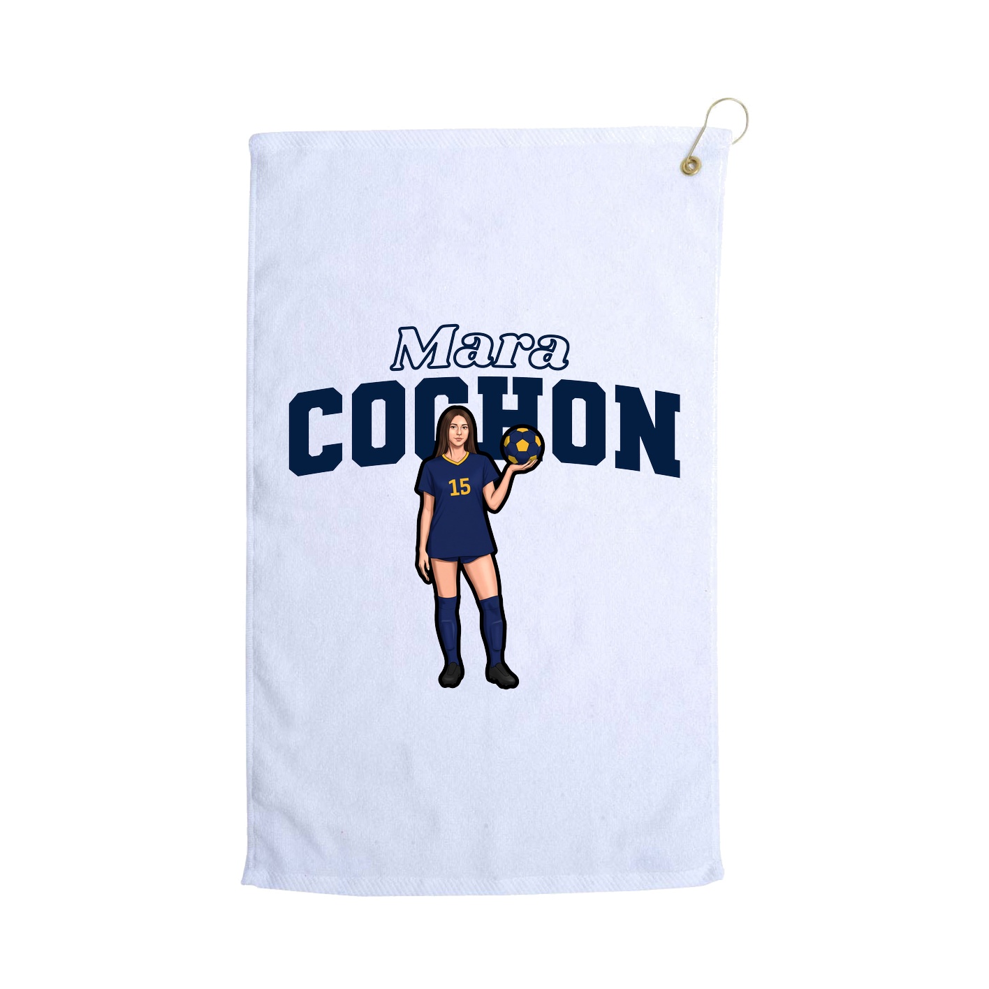 Golf Towel — Name Arch in White