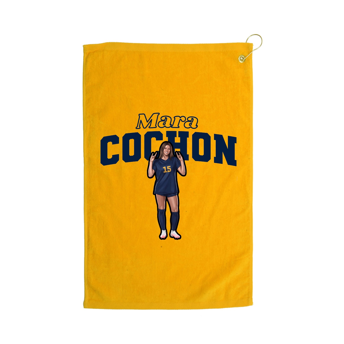 Golf Towel — Name Arch in Gold